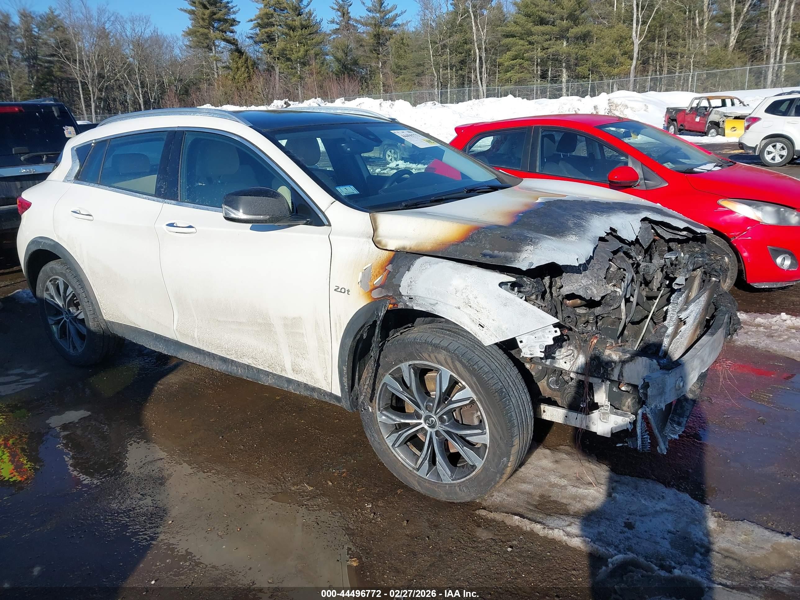 2018 Infiniti QX30 Luxury, VIN SJKCH5CR0JA044179 — Engine fire
