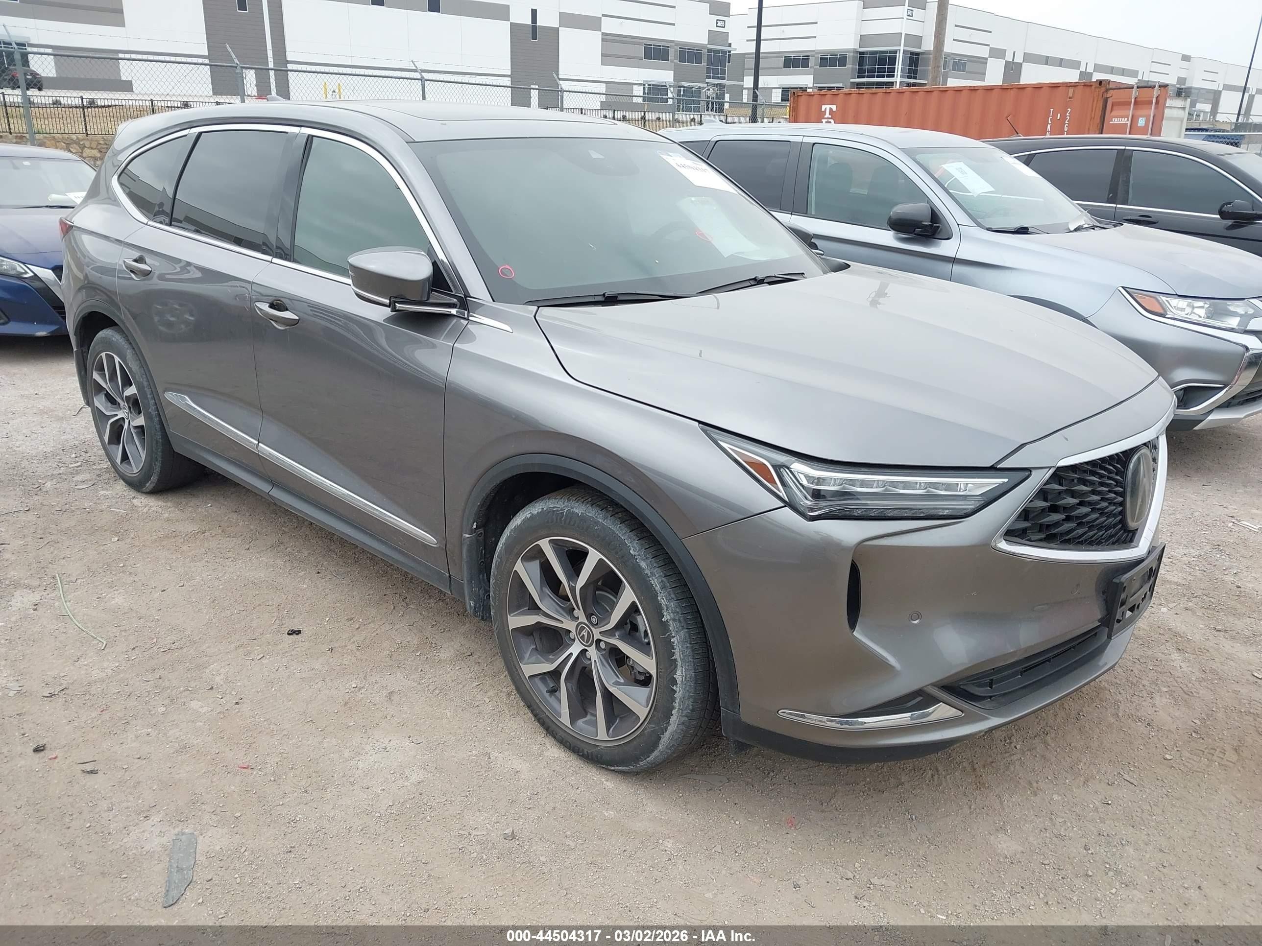 2022 Acura MDX Technology, VIN 5J8YE1H45NL051521 — Interior fire