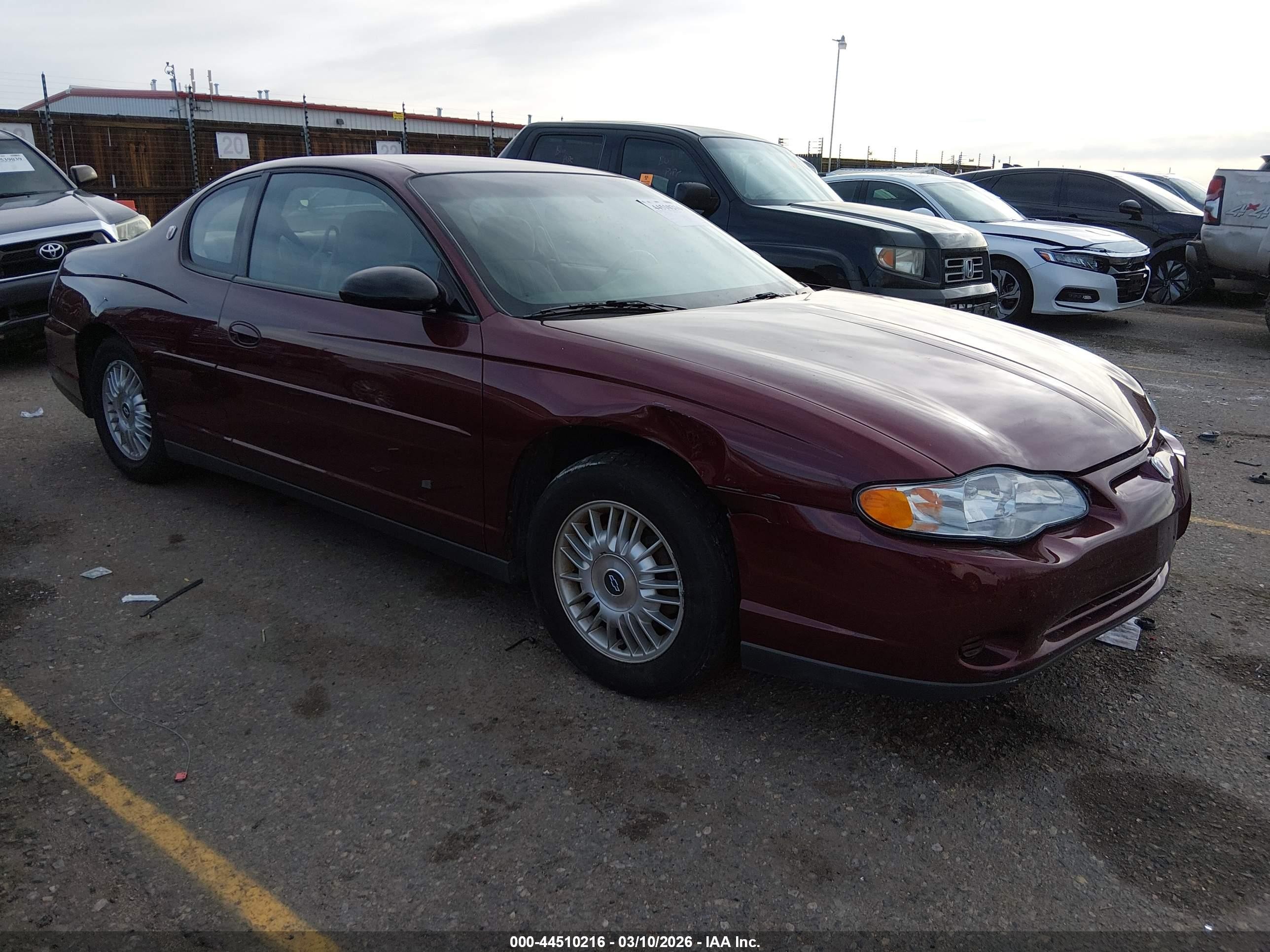 2001 Chevrolet Monte Carlo LS, VIN 2G1WW12E619359442 — Зад