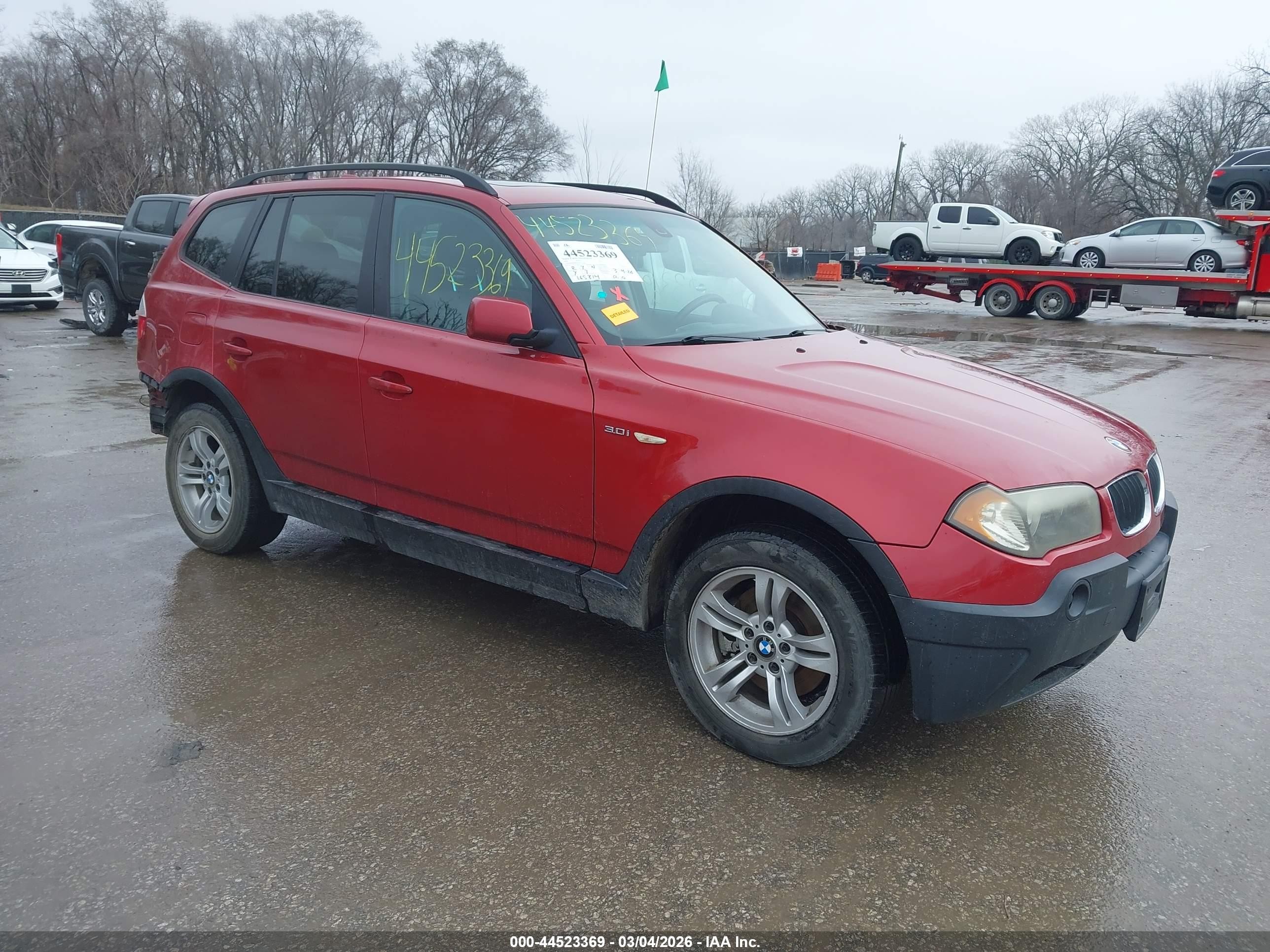 2005 BMW X3 3.0i, VIN WBXPA93445WD16753 — Rear end