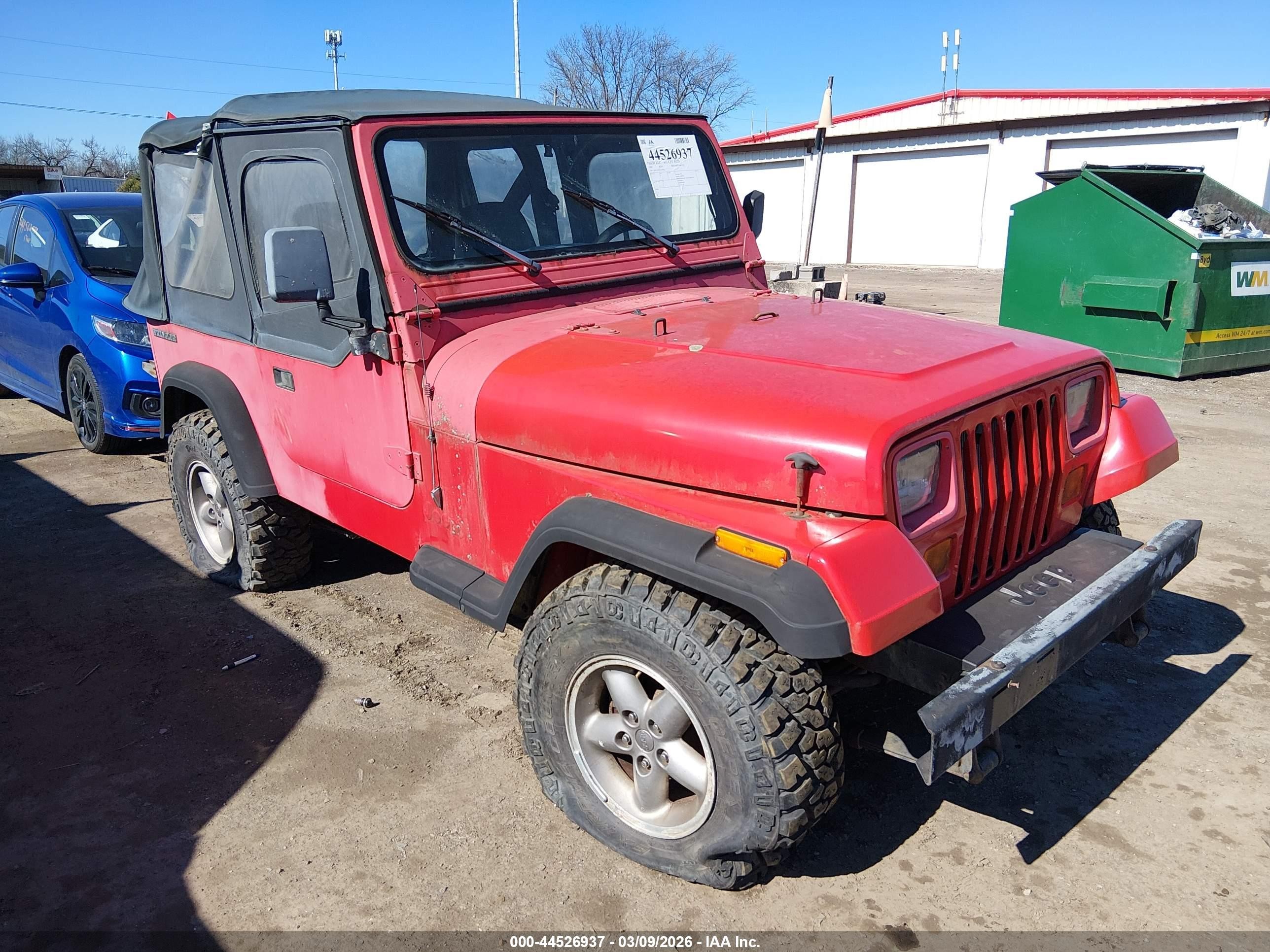 1989 Jeep Wrangler S, VIN 2J4FY19E9KJ163982 — Front end