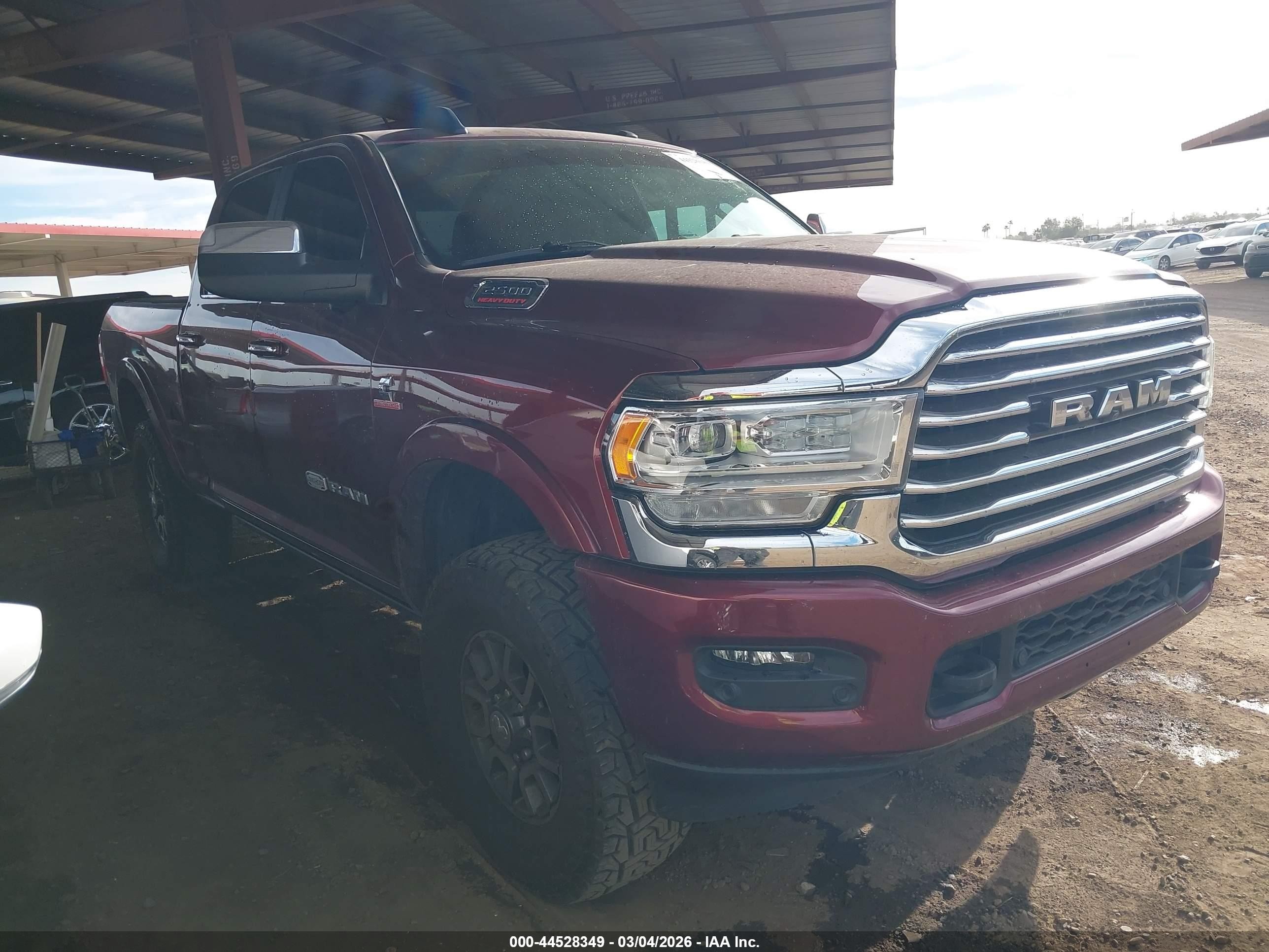 2021 Ram 2500 Longhorn, VIN 3C6UR5GL3MG581460 — Vandalism
