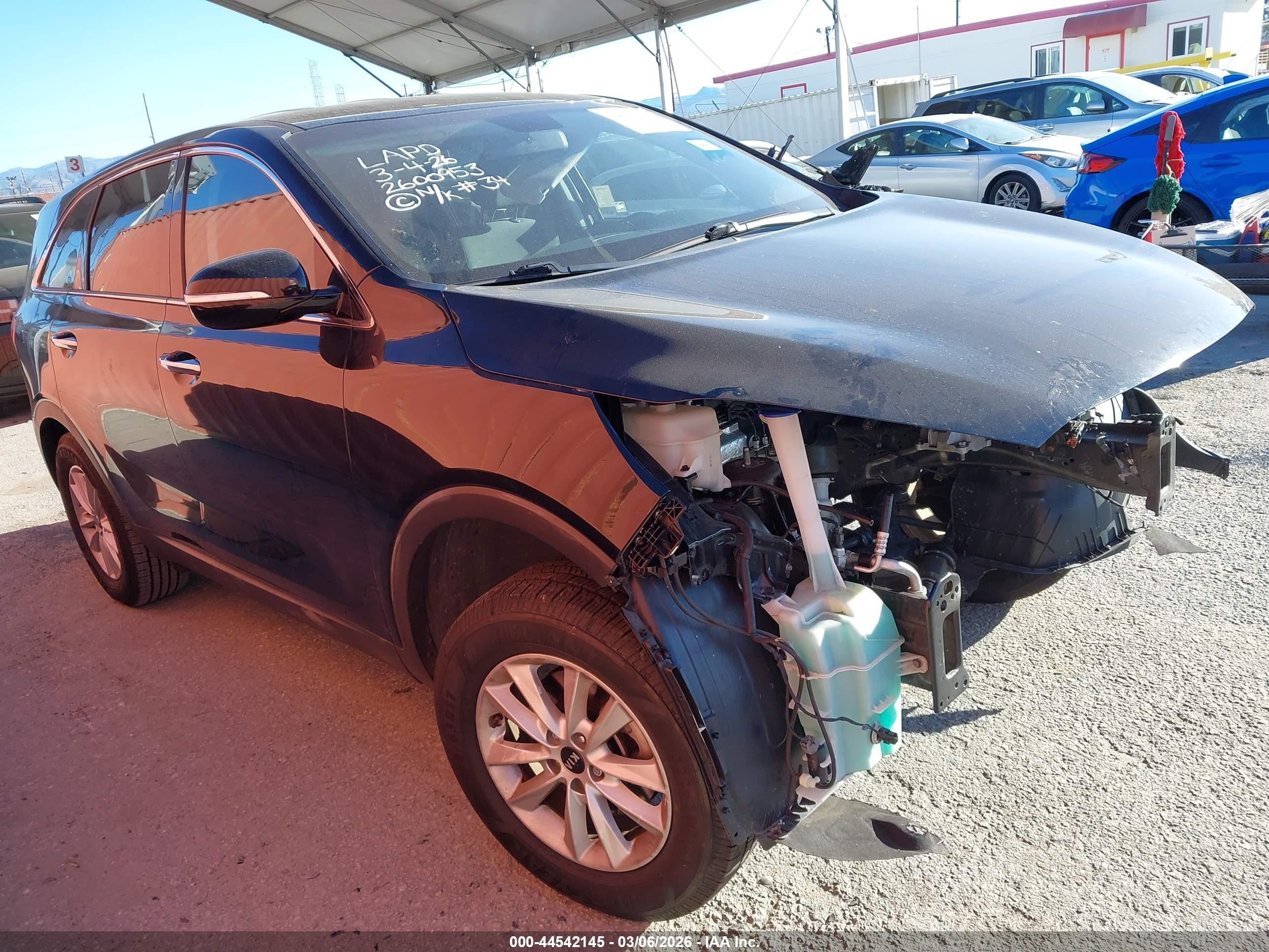 2020 Kia Sorento LX, VIN 5XYPG4A34LG697066 — Stripped