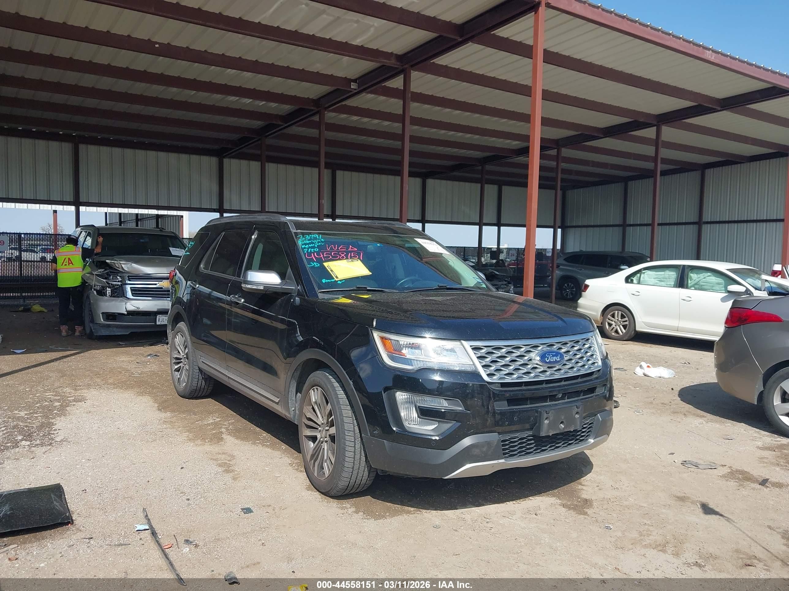 2017 Ford Explorer Platinum, VIN 1FM5K8HT7HGE10547 — Rear end