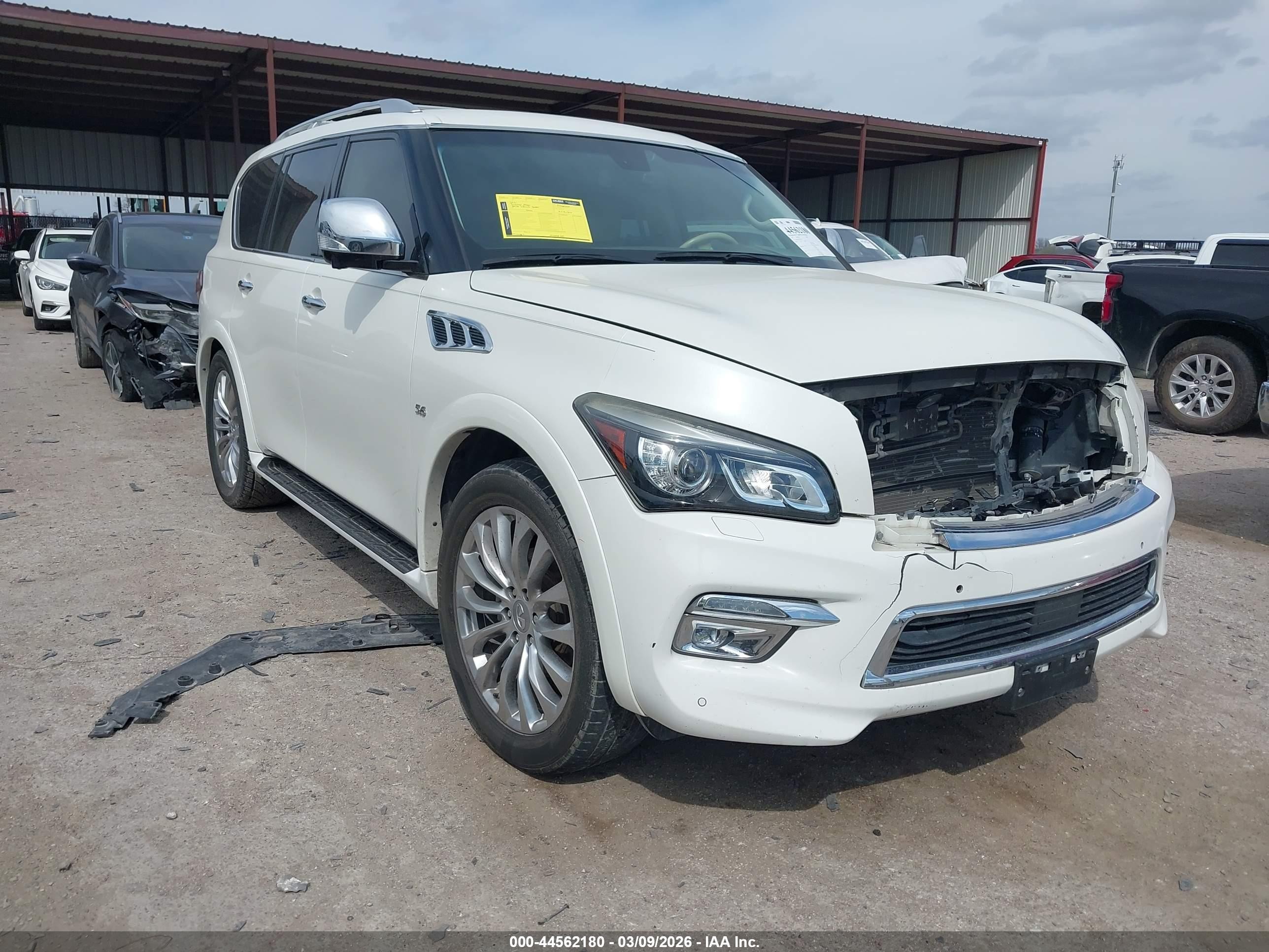 2015 Infiniti QX80, VIN JN8AZ2ND9F9770269 — Front end