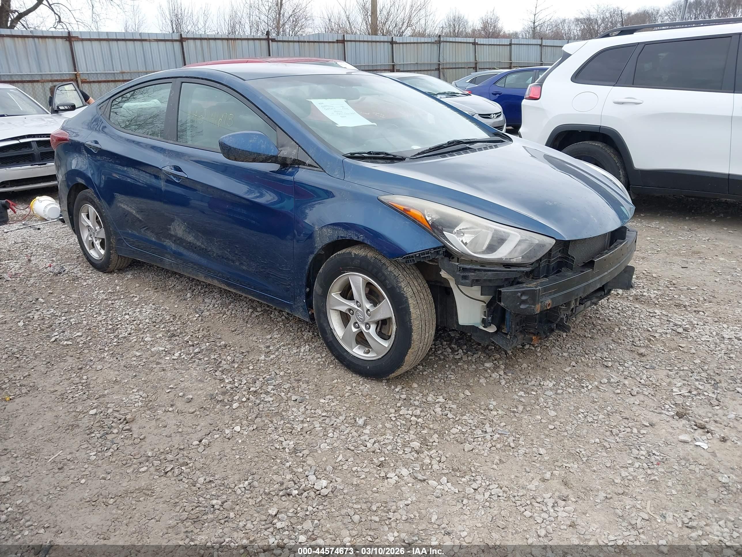 2014 Hyundai Elantra SE, VIN KMHDH4AE3EU215847 — Front end