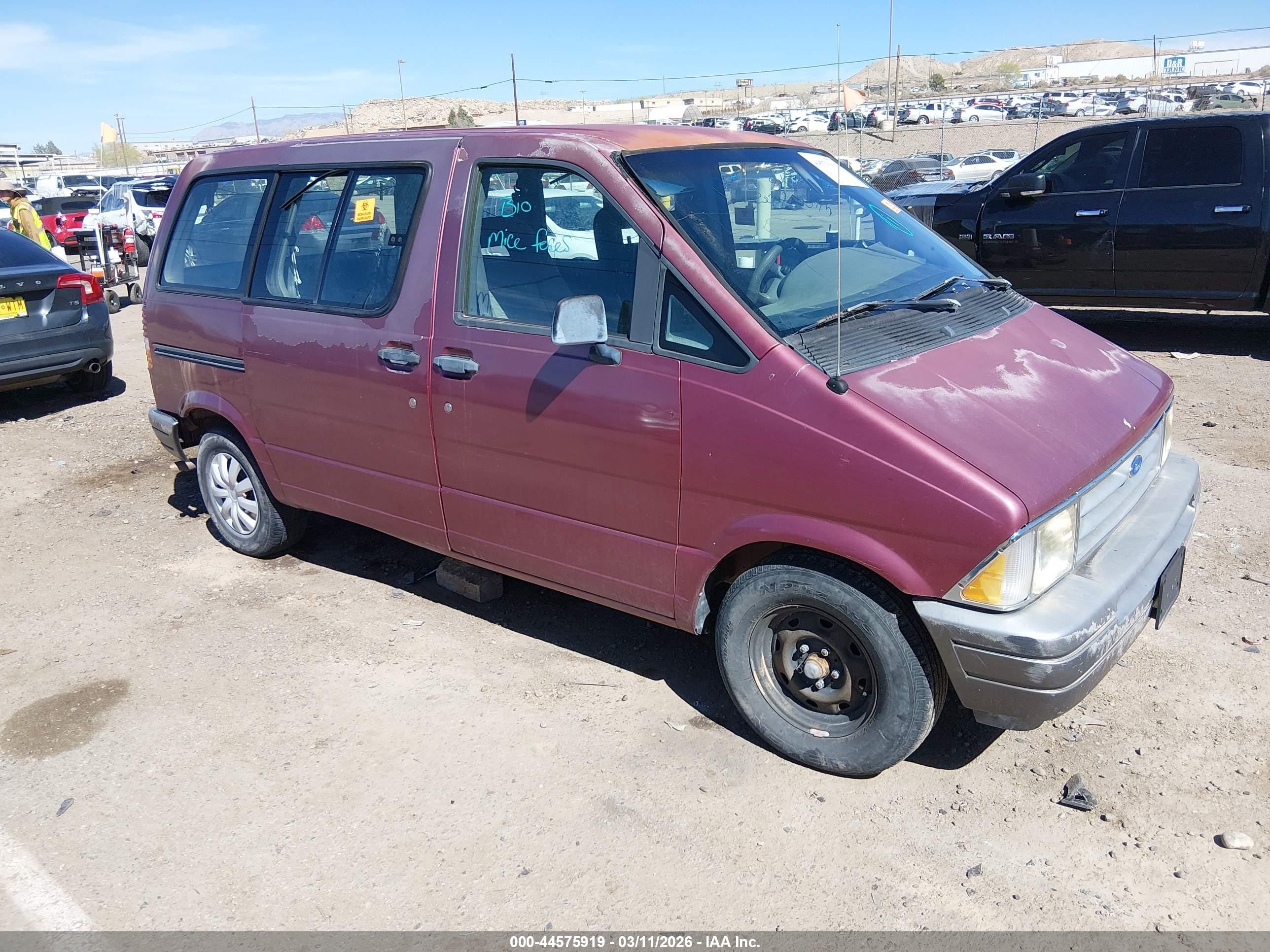 1995 Ford Aerostar, VIN 1FMCA11U0SZB79877 — Biohazard / chemical