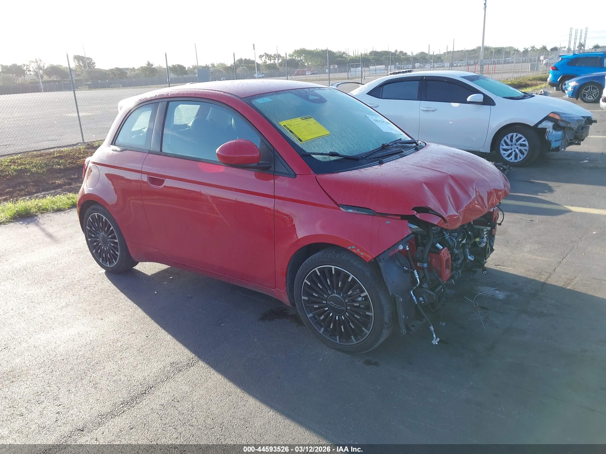 2024 FIAT 500e INSPI(RED), VIN ZFAFFAA47RX213930 — Front end