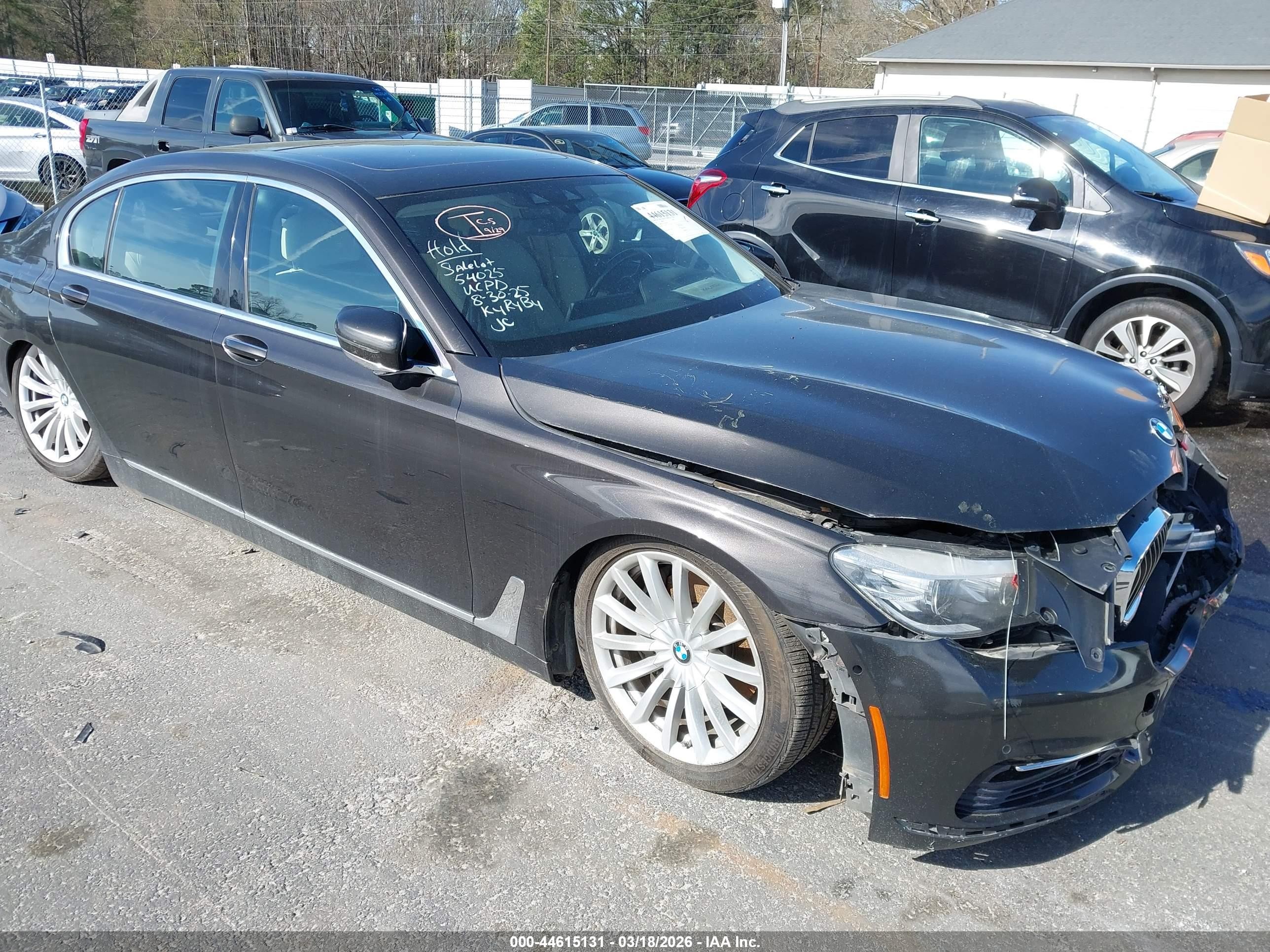 2017 BMW 7 Series 740i, VIN WBA7E2C58HG740026 — Repossession