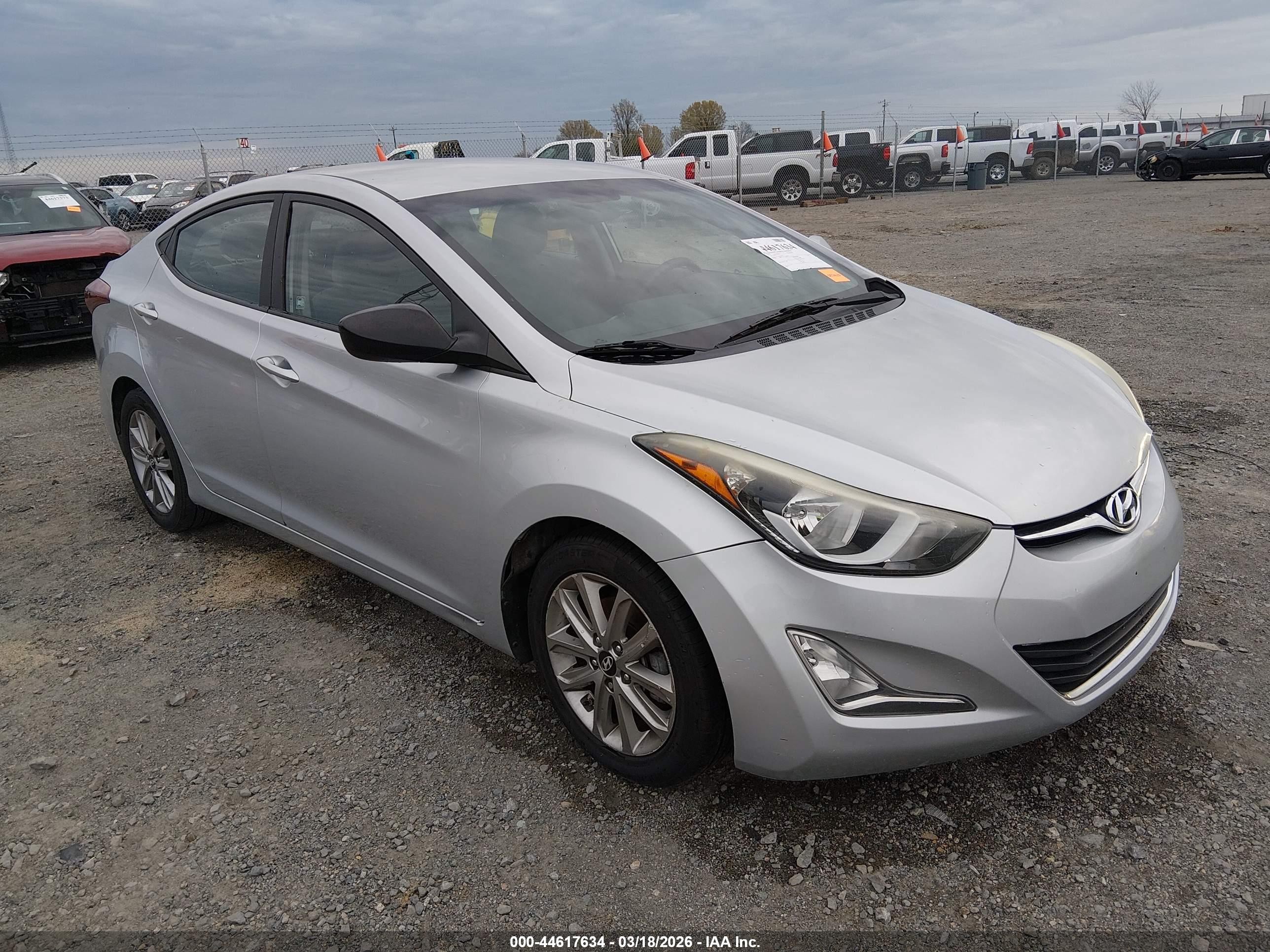 2014 Hyundai Elantra SE, VIN 5NPDH4AE2EH482590 — Water / flood