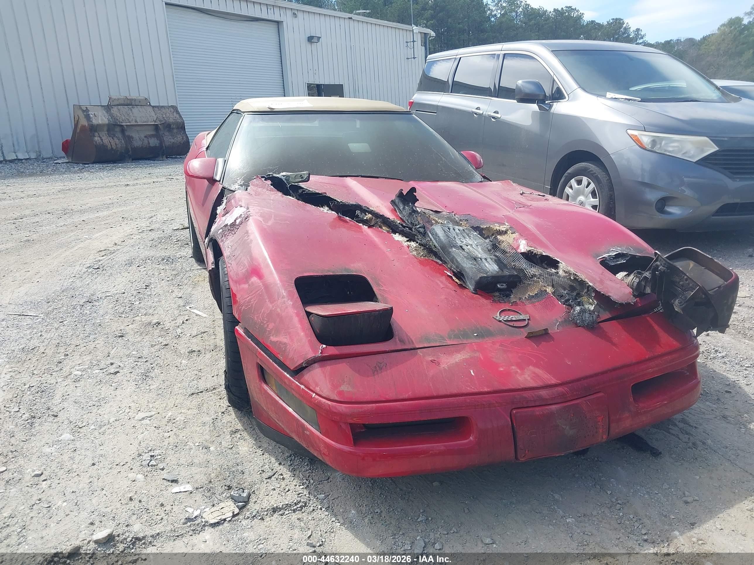 1987 Chevrolet Corvette, VIN 1G1YY318XH5114046 — Engine fire