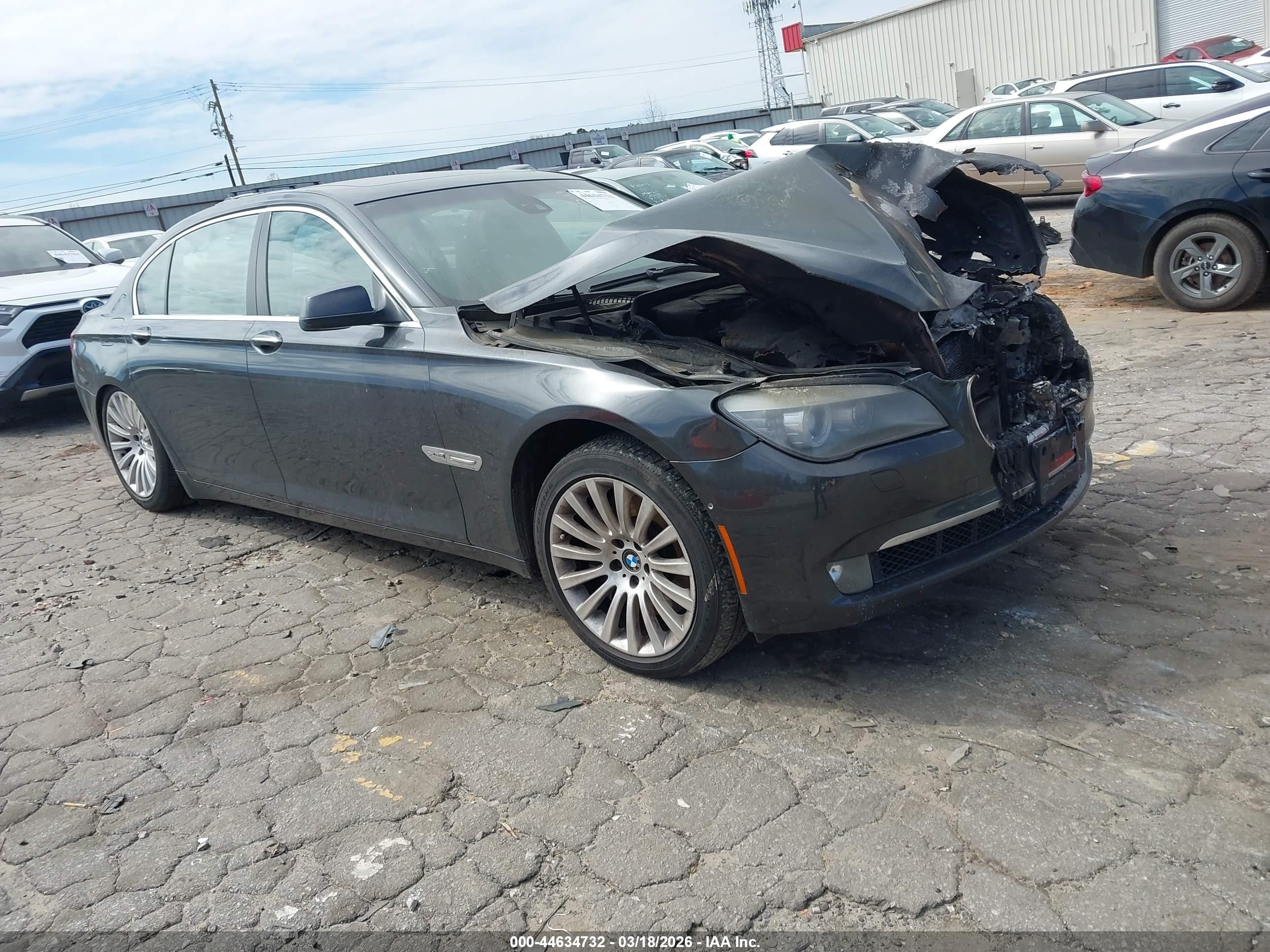 2011 BMW 7 Series 750Li xDrive, VIN WBAKC8C55BC434290 — Engine fire