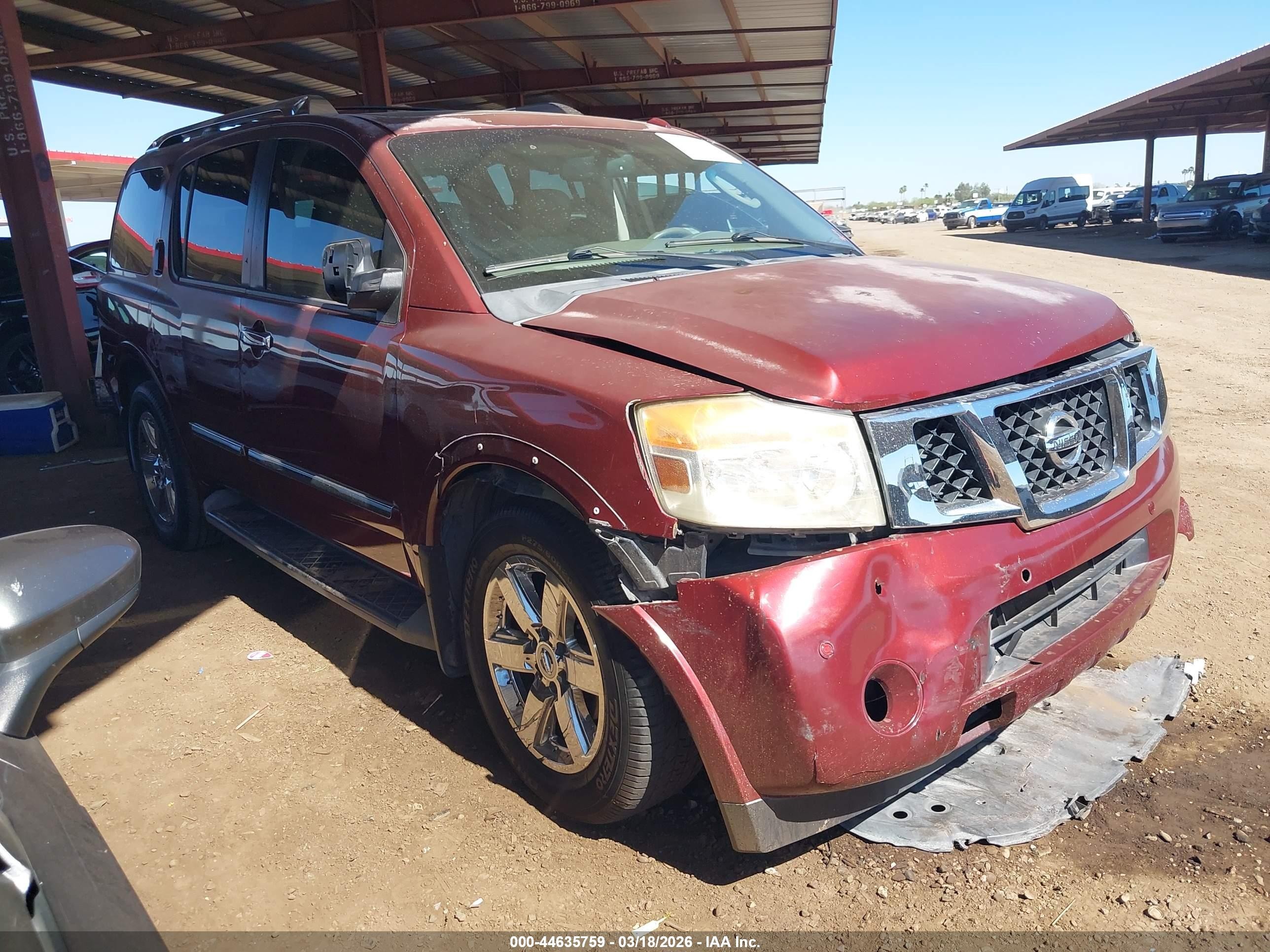 2011 Nissan Armada Platinum, VIN 5N1AA0NF6BN600604 — Front end