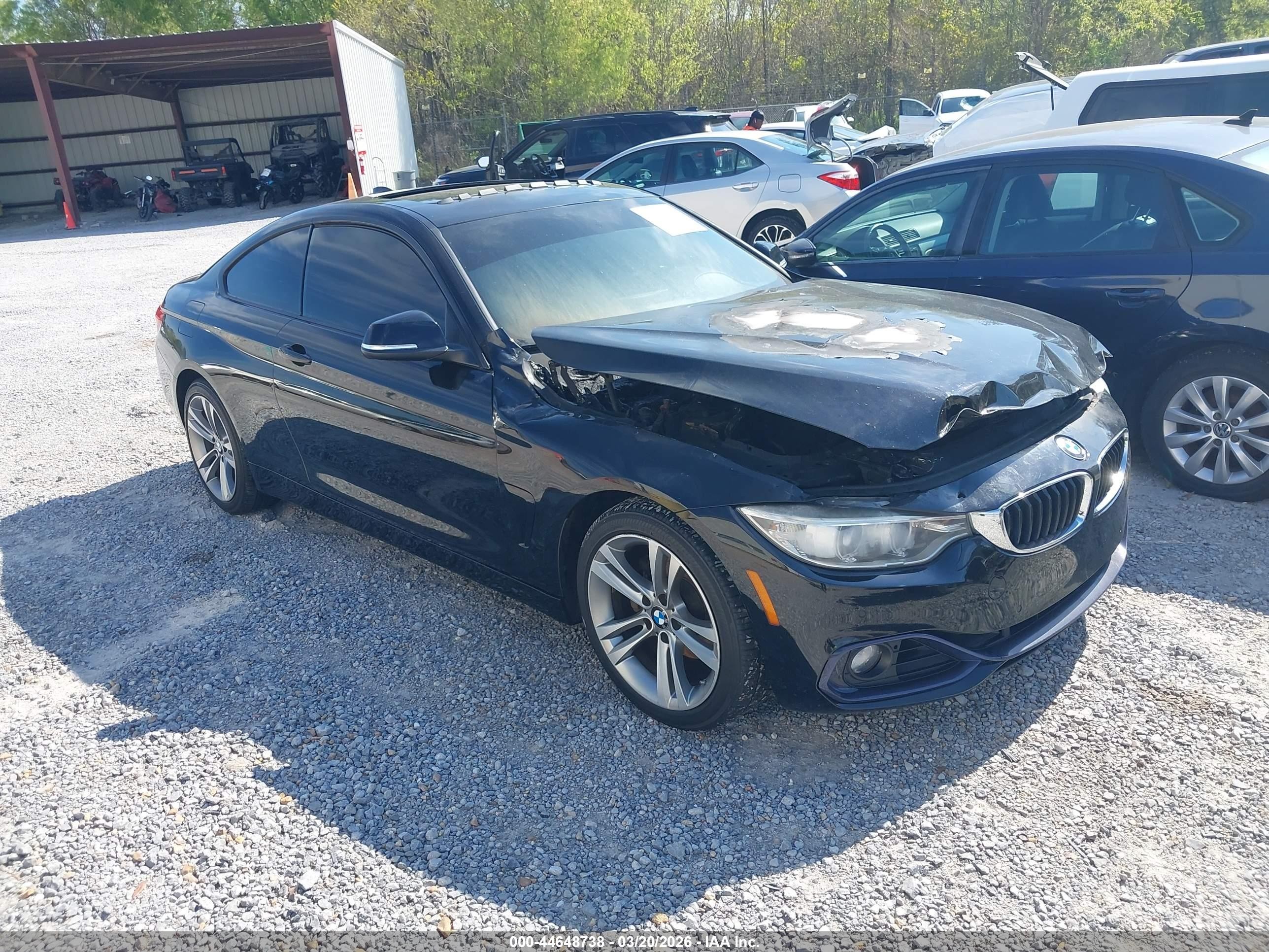 2014 BMW 4 Series 428i xDrive, VIN WBA3N5C57EF716107 — Engine fire