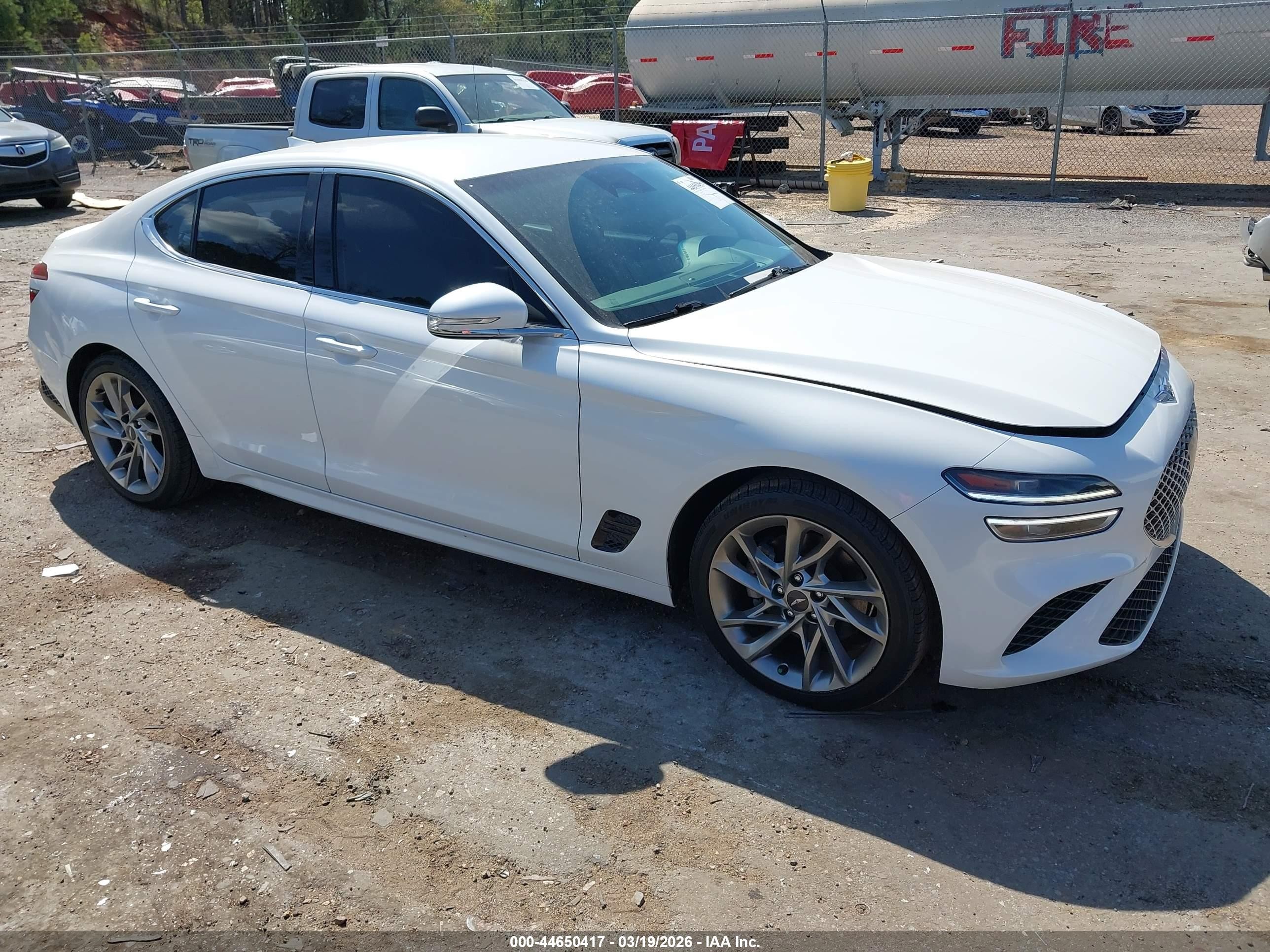 2022 Genesis G70 2.0T, VIN KMTG34TA6NU095862 — Side