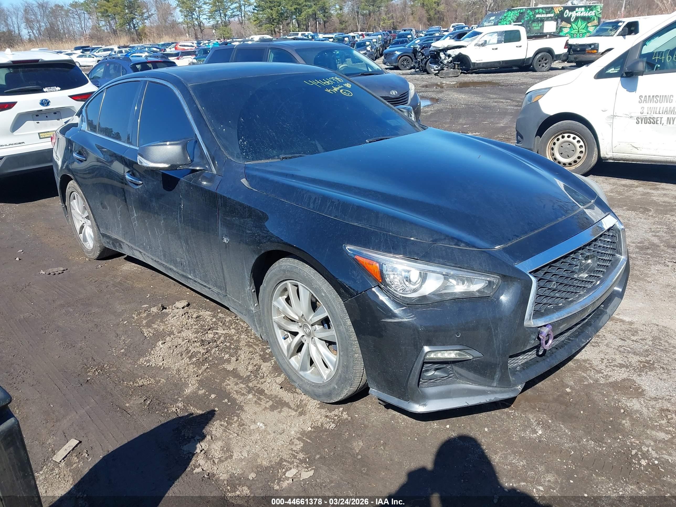 2015 Infiniti Q50 Premium, VIN JN1BV7AR8FM408296 — Engine fire