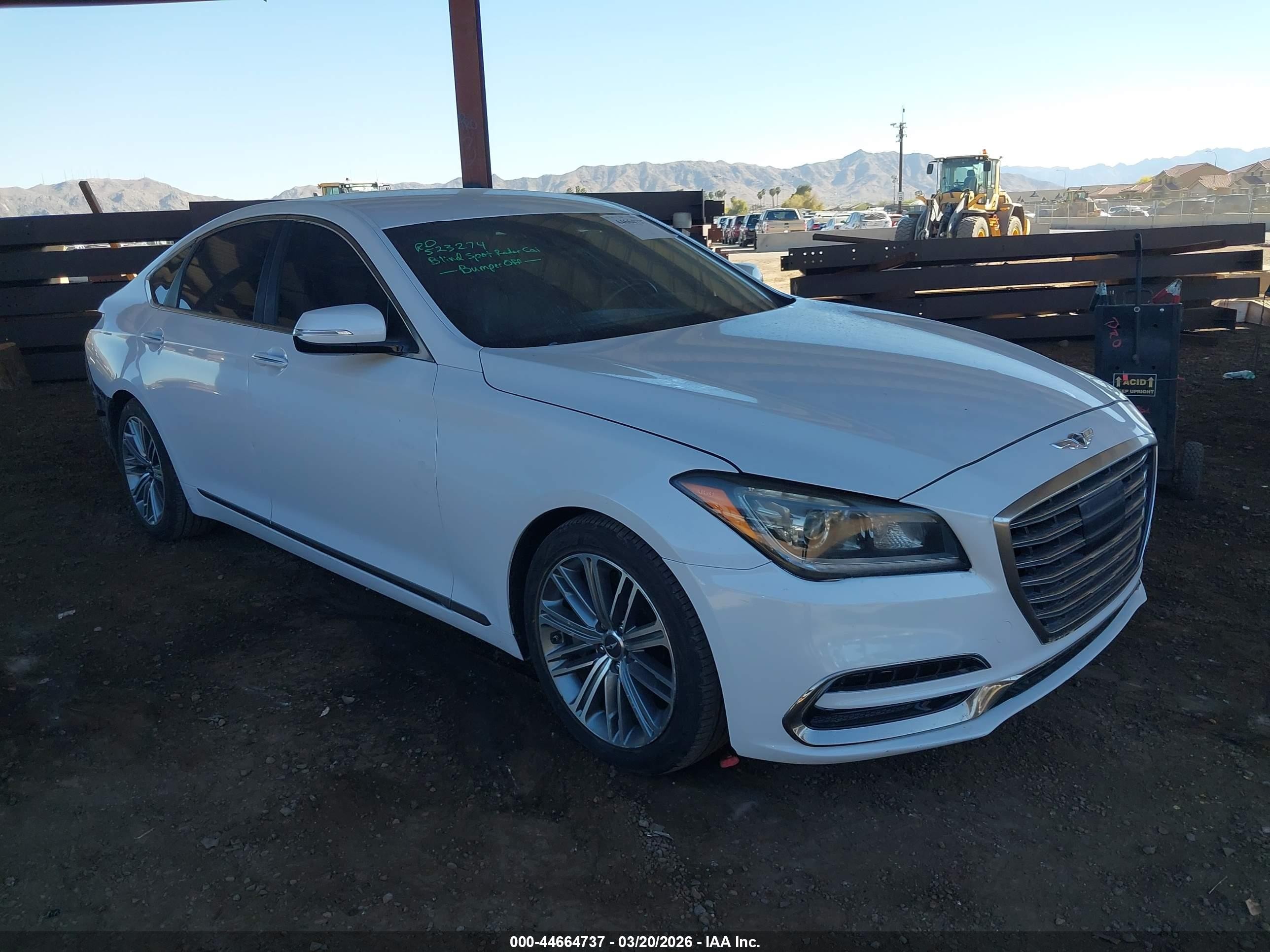 2018 Genesis G80 3.8L, VIN KMHGN4JE4JU225531 — Rear end