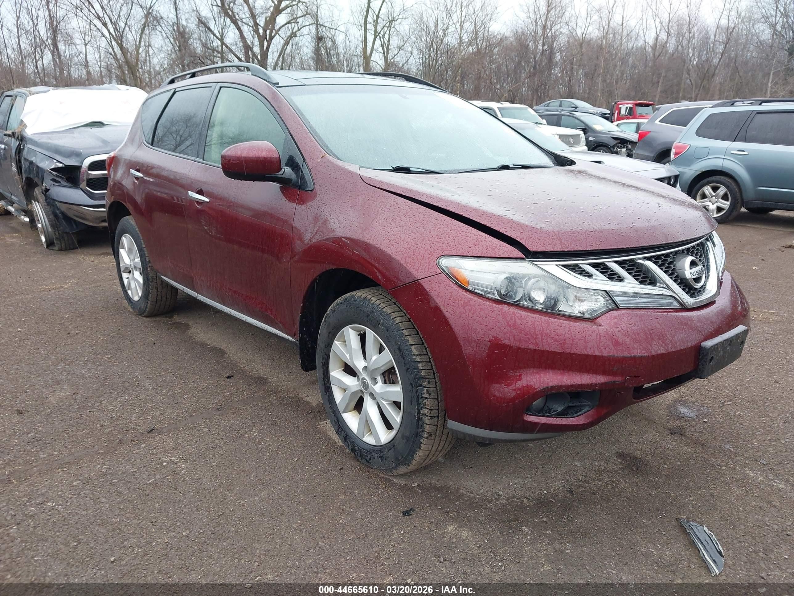 2012 Nissan Murano SL, VIN JN8AZ1MW5CW226829 — Front end