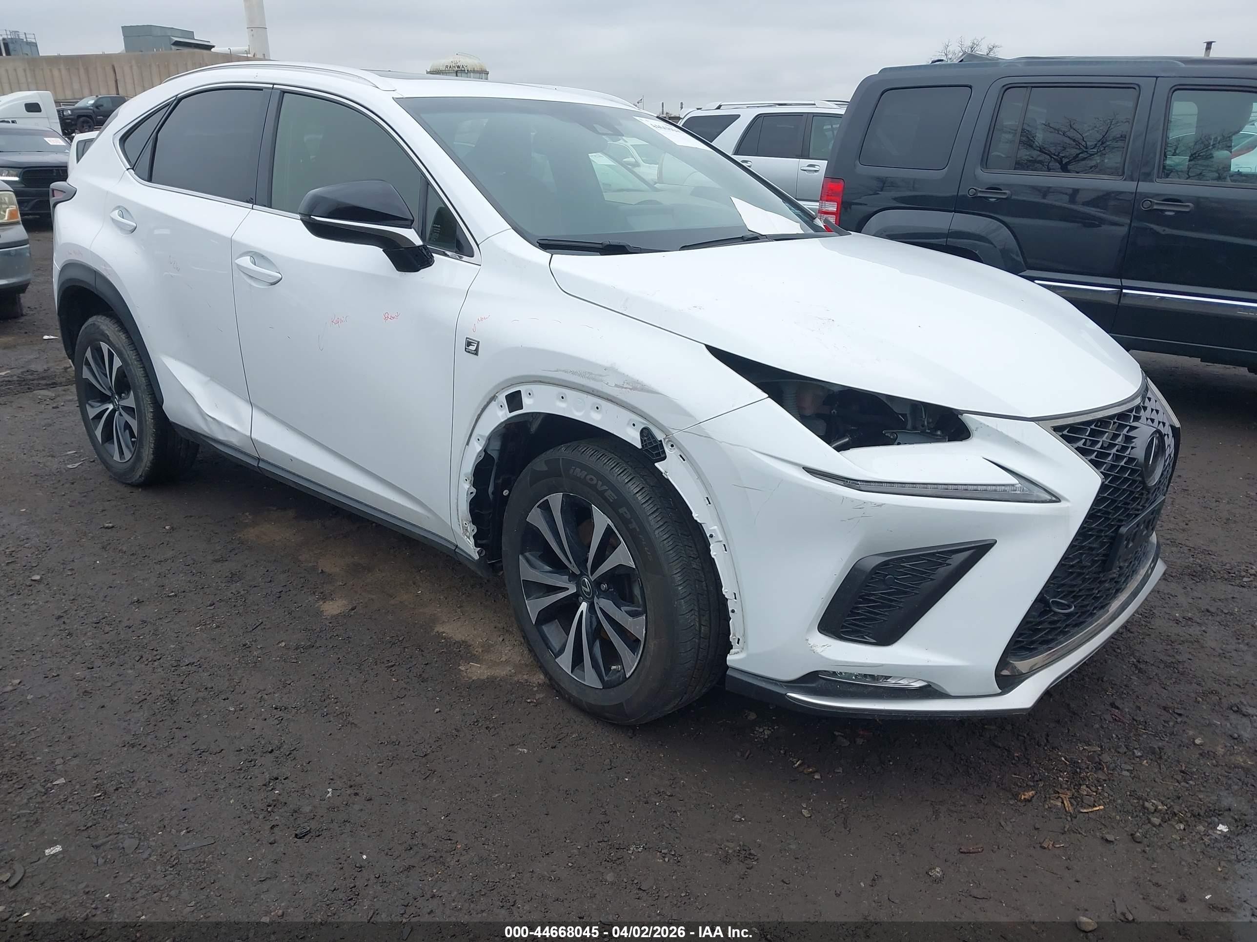 2019 Lexus NX 300, VIN JTJBARBZ5K2209874 — Front end