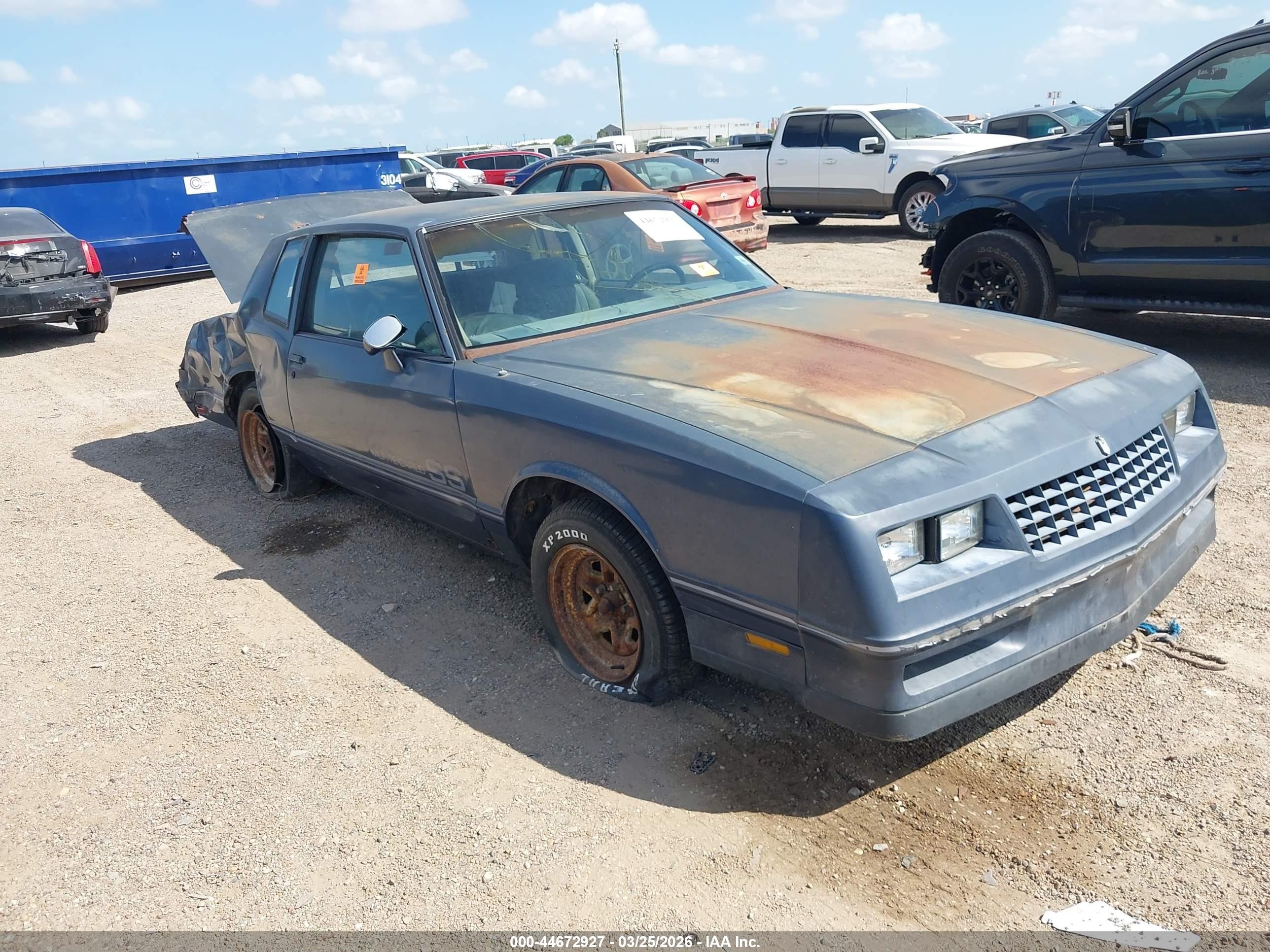 1984 Chevrolet Monte Carlo Sport SS, VIN 1G1AZ37G1ER167865 — Biohazard / chemical