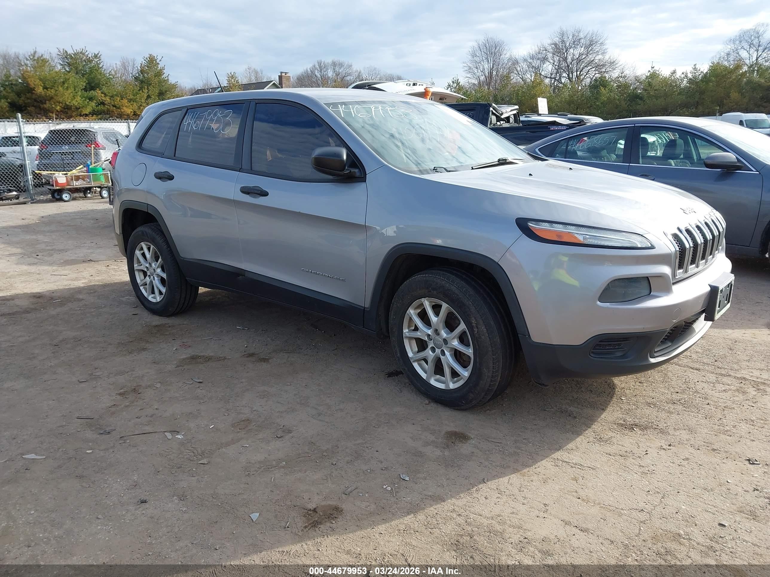 2014 Jeep Cherokee Sport, VIN 1C4PJMAB0EW249812 — Зад
