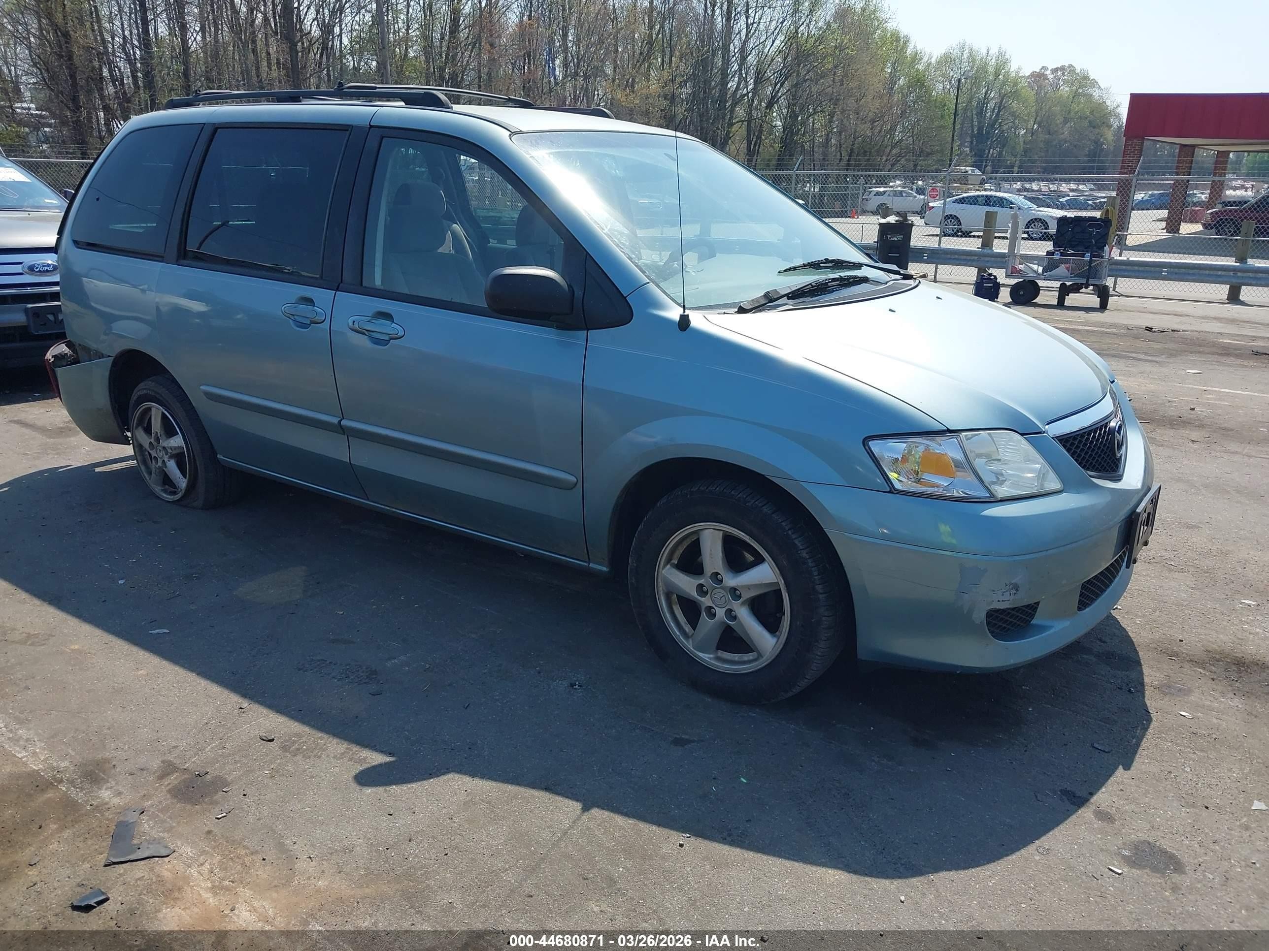 2003 Mazda MPV LX, VIN JM3LW28A330336029 — Rear end