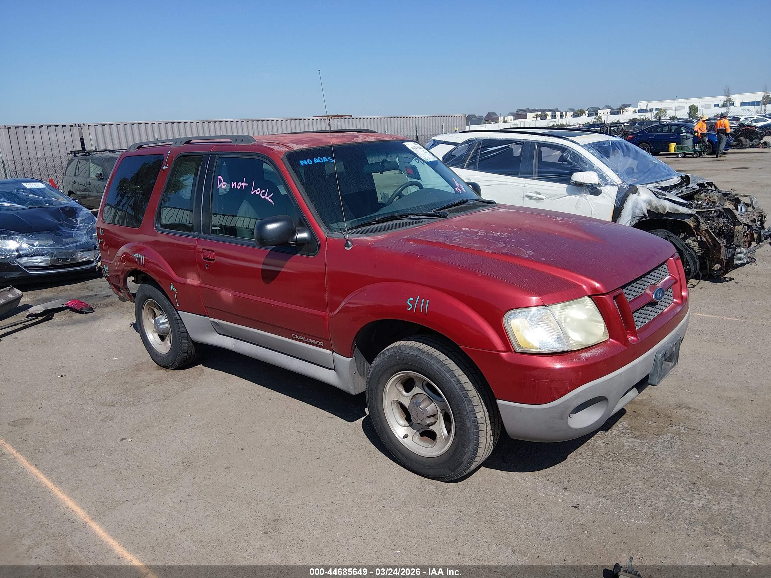 2002 Ford Explorer Sport Value, VIN 1FMYU60E42UD37039 — Rear end