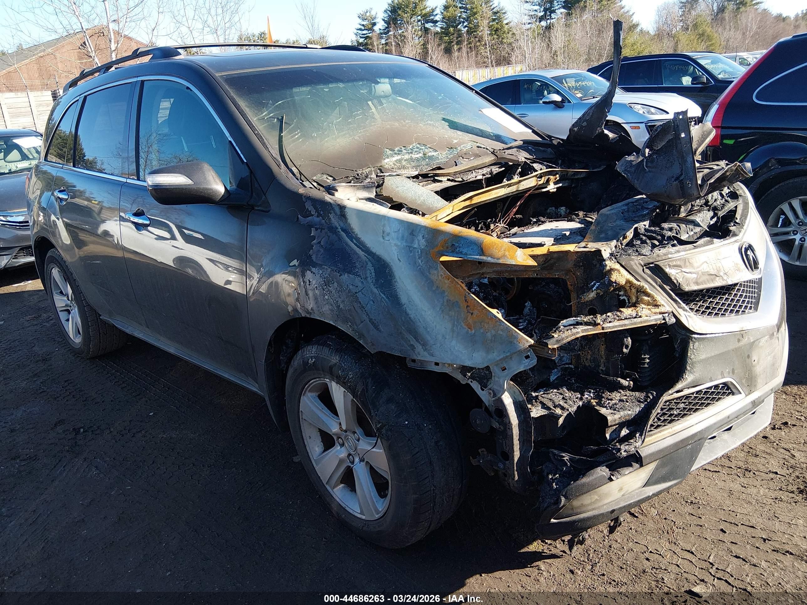 2010 Acura MDX Technology, VIN 2HNYD2H46AH530023 — Engine fire