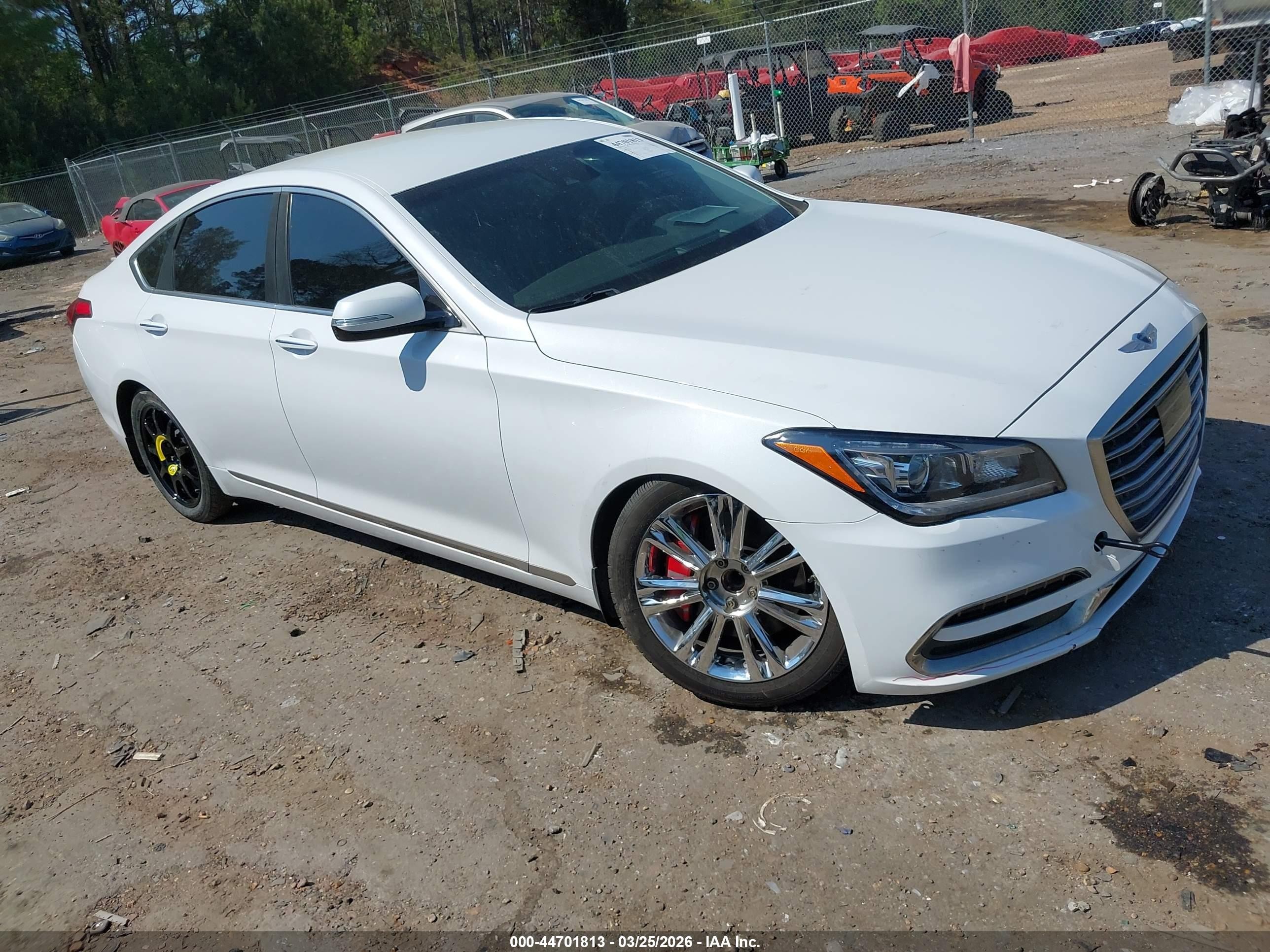 2018 Genesis G80 3.8L, VIN KMHGN4JE5JU262913 — Rear end
