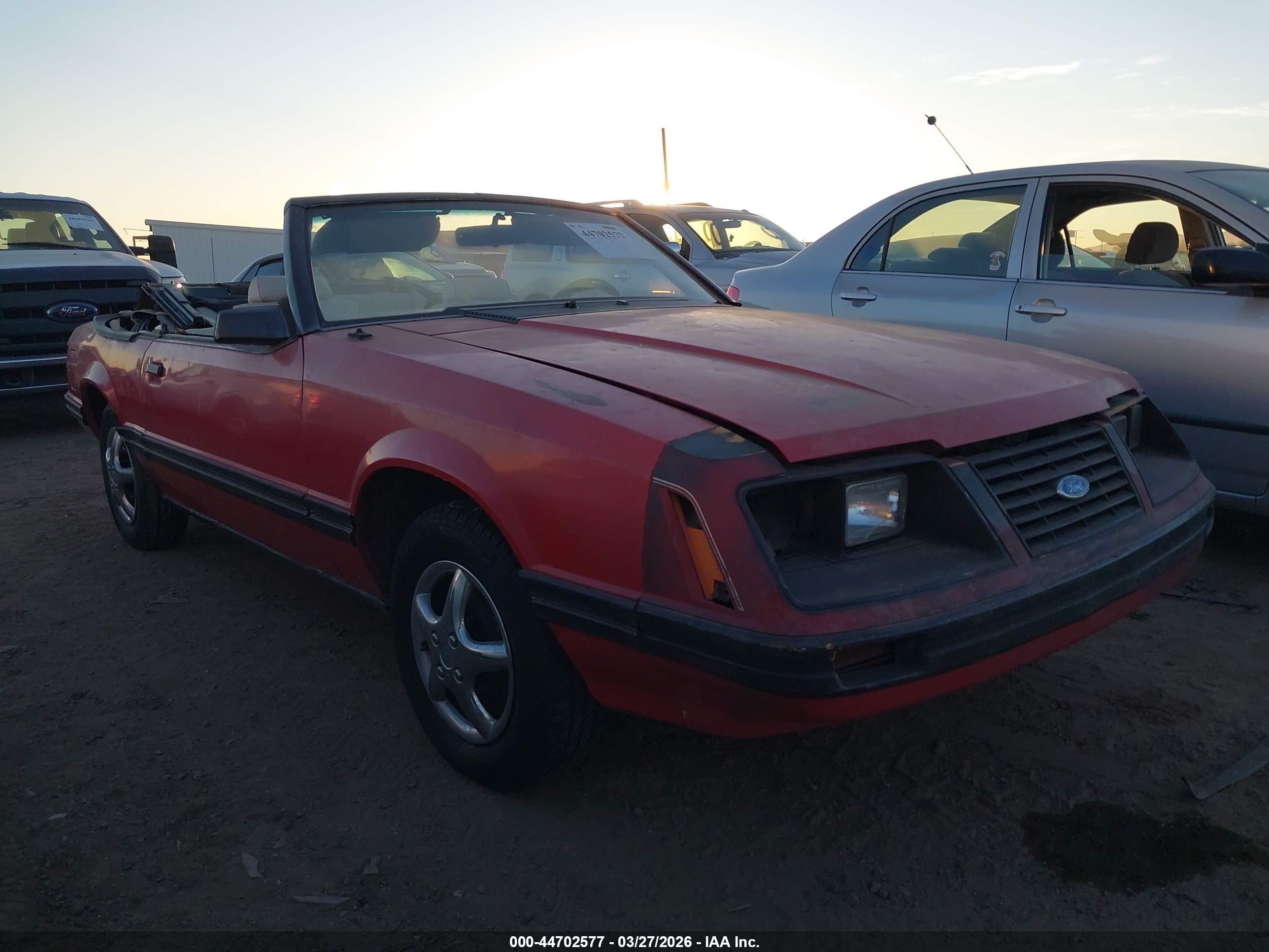 1983 Ford Mustang GLX, VIN 1FABP273XDF151842 — Normal wear