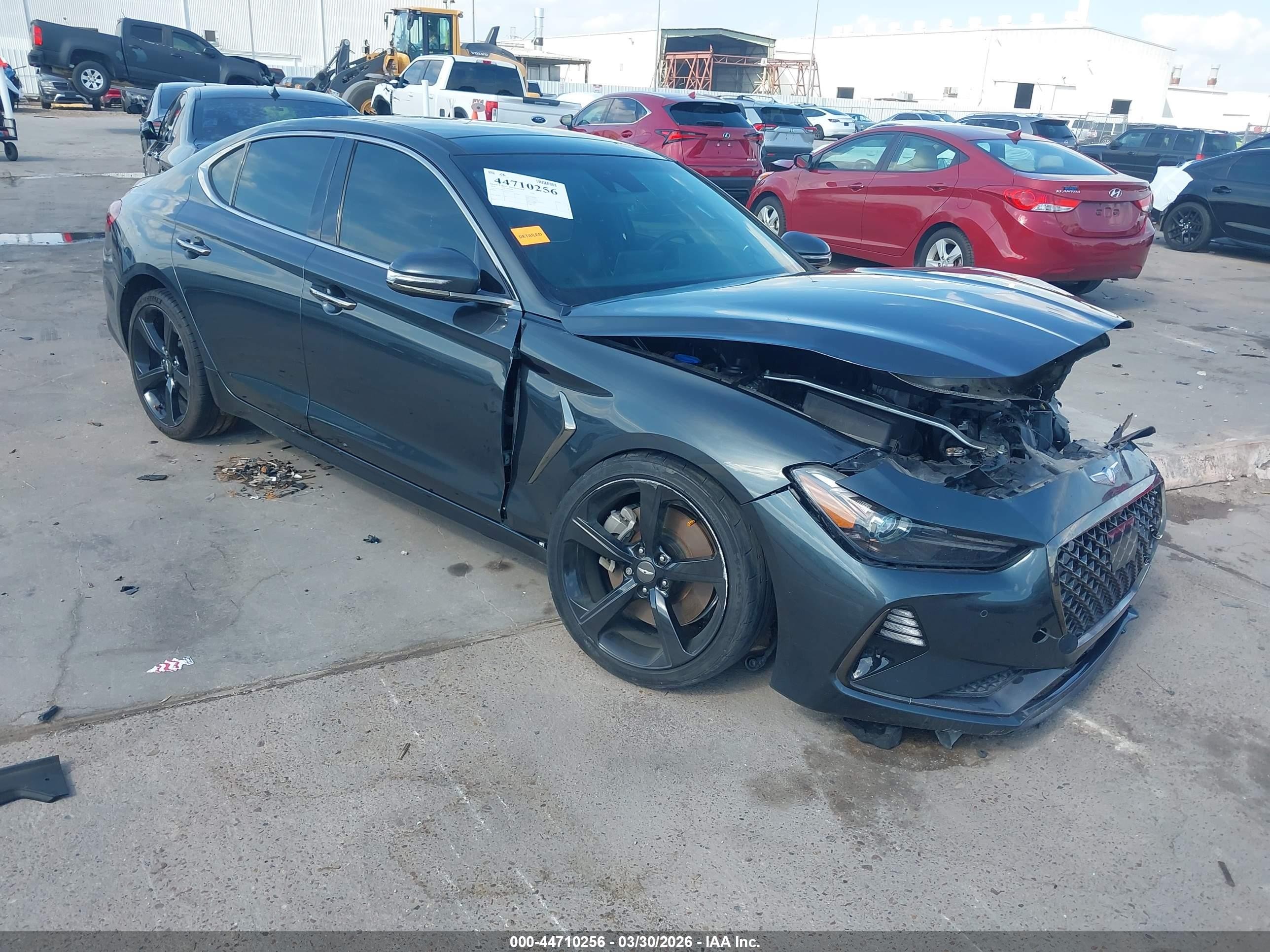2020 Genesis G70 2.0T, VIN KMTG44LA2LU045471 — Front end