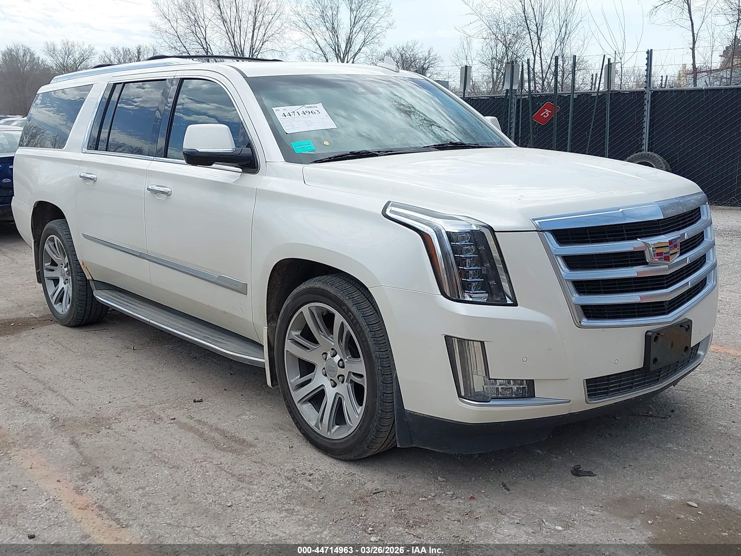 2015 Cadillac Escalade ESV Luxury, VIN 1GYS4SKJ9FR555624 — Hail