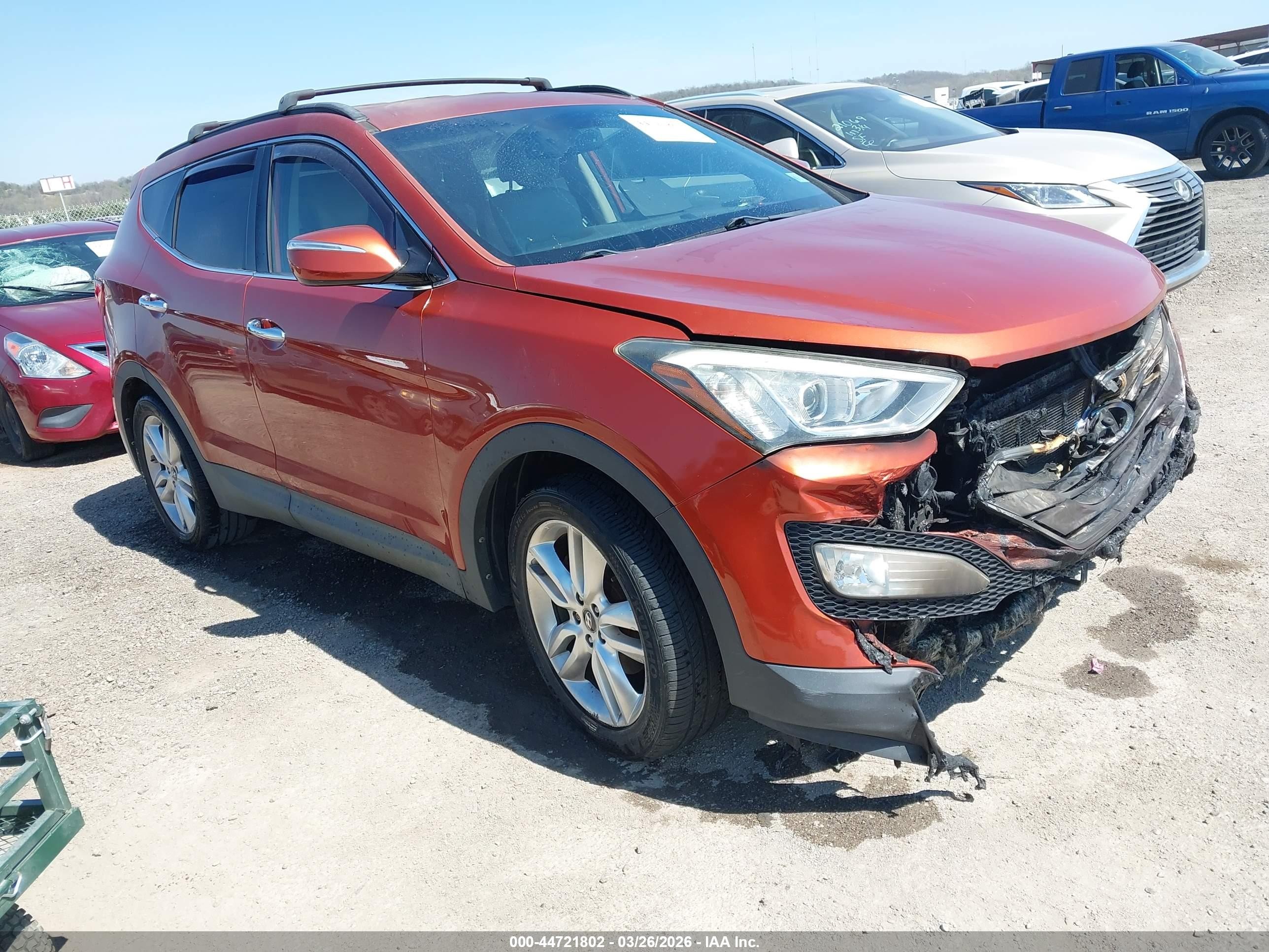 2013 Hyundai Santa Fe Sport, VIN 5XYZU3LA5DG106977 — Engine fire