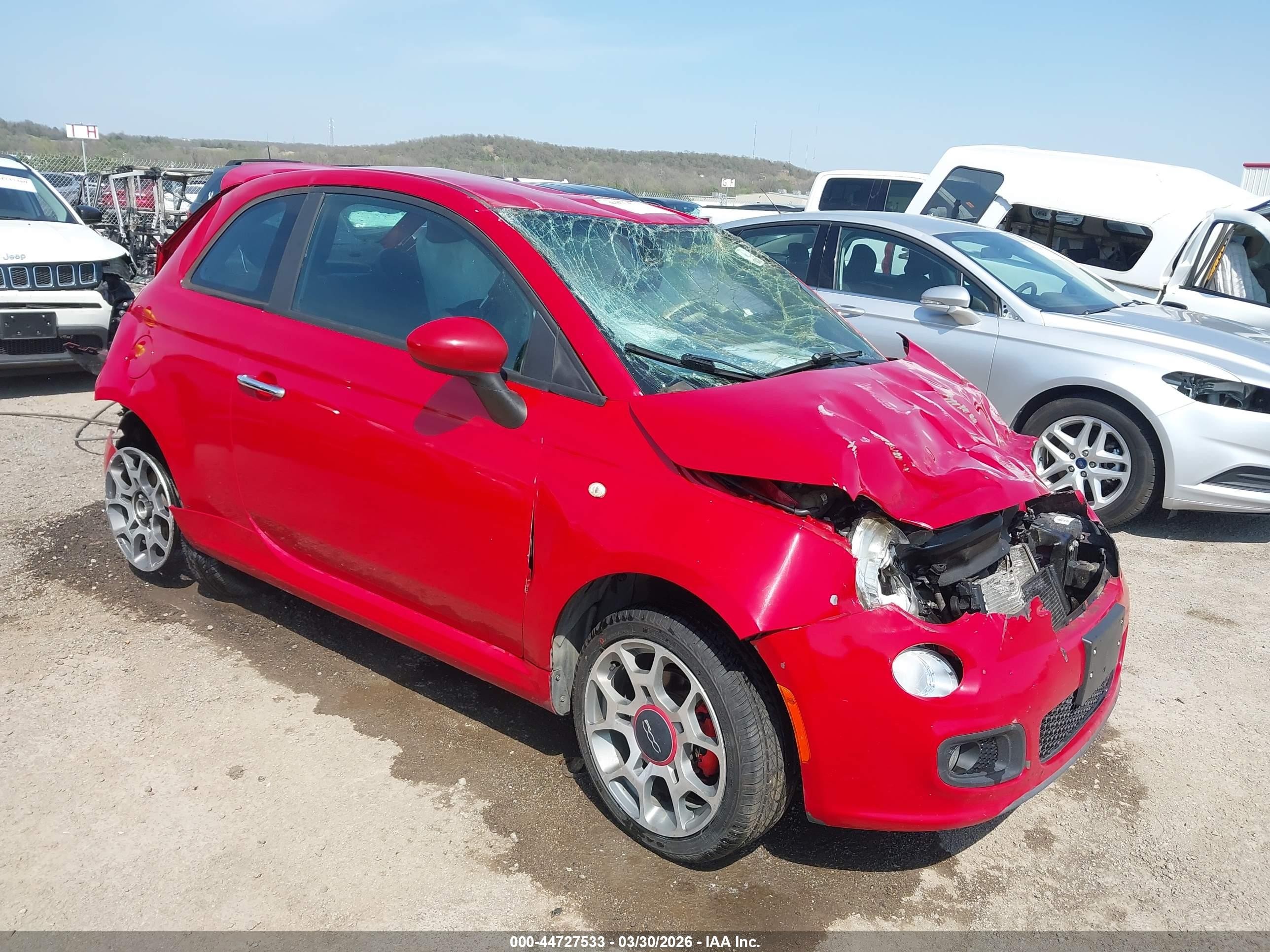 2012 FIAT 500 Sport, VIN 3C3CFFBR5CT229280 — Опрокидывание