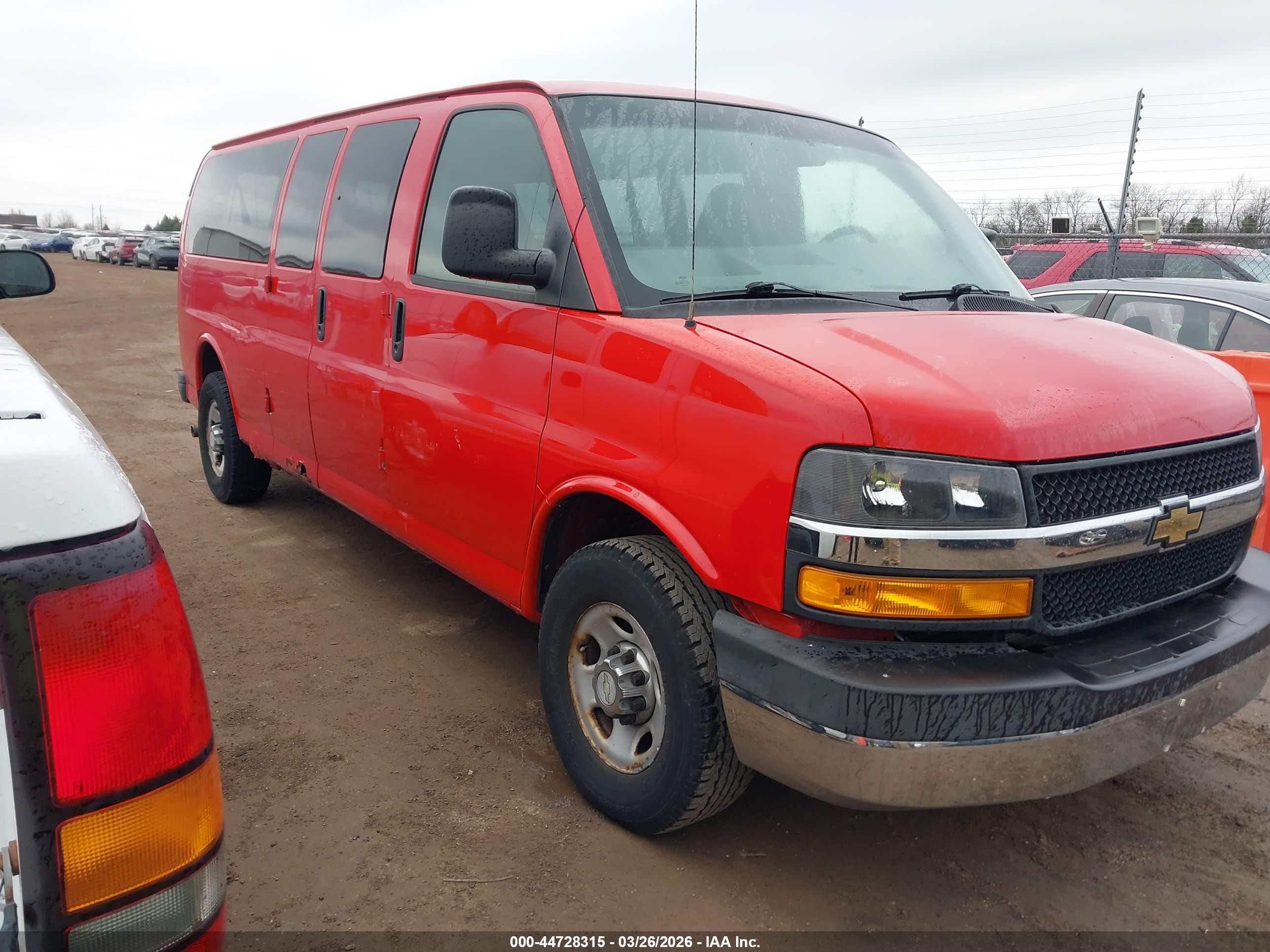 2008 Chevrolet Express Passenger, VIN 1GAHG39K481197080 — Rear end