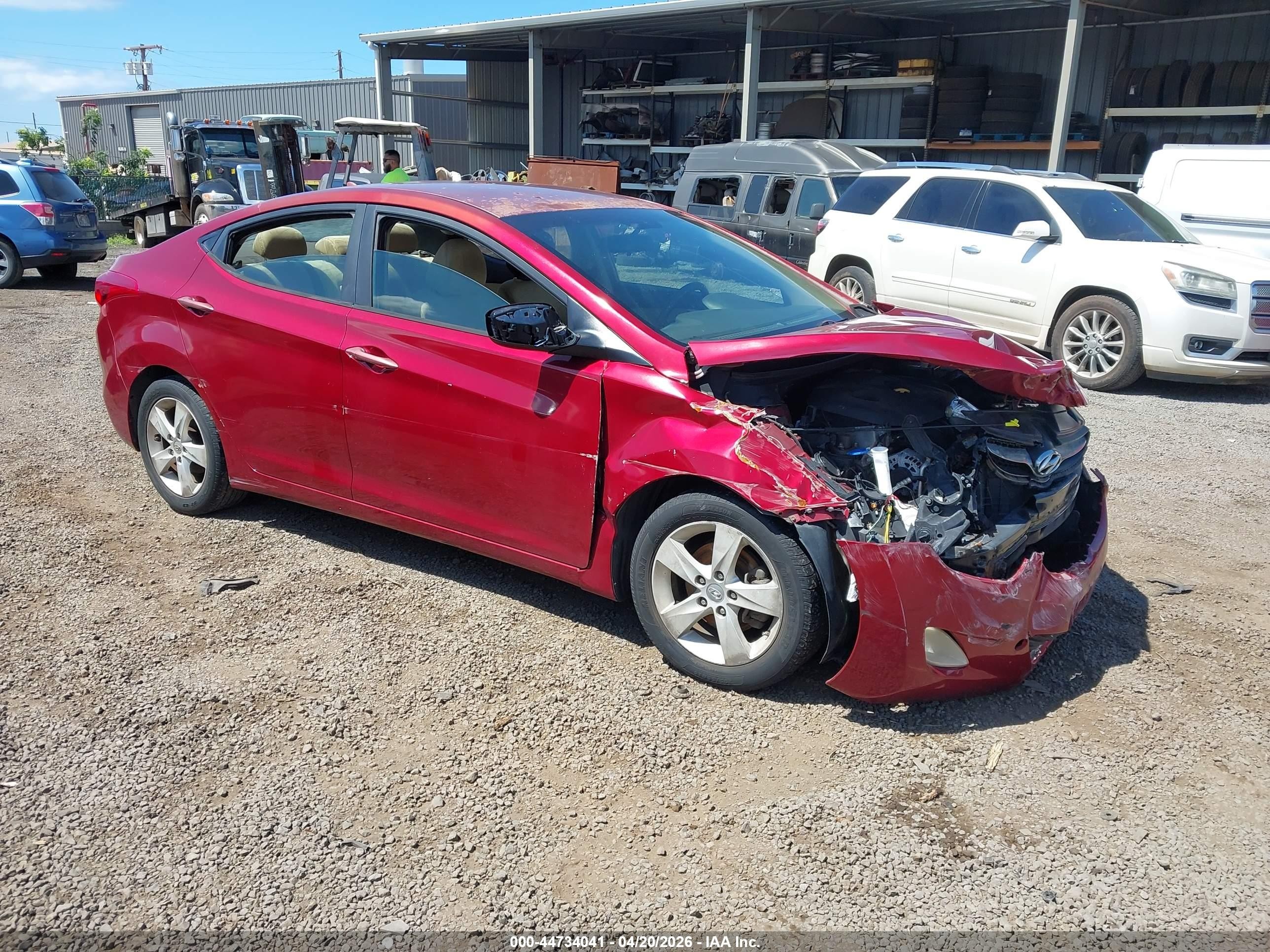 2013 Hyundai Elantra GLS, VIN 5NPDH4AE6DH187443 — Front end