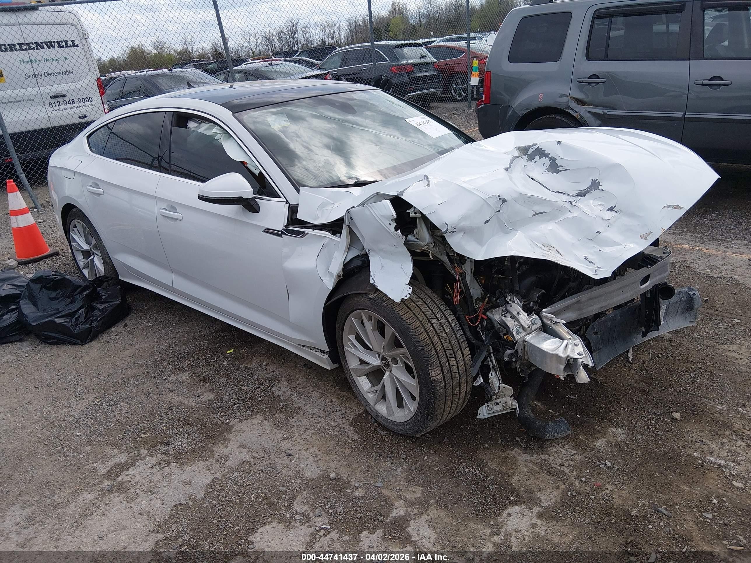 2021 Audi A5 Sportback Premium, VIN WAUABCF56MA040003 — Frame damage