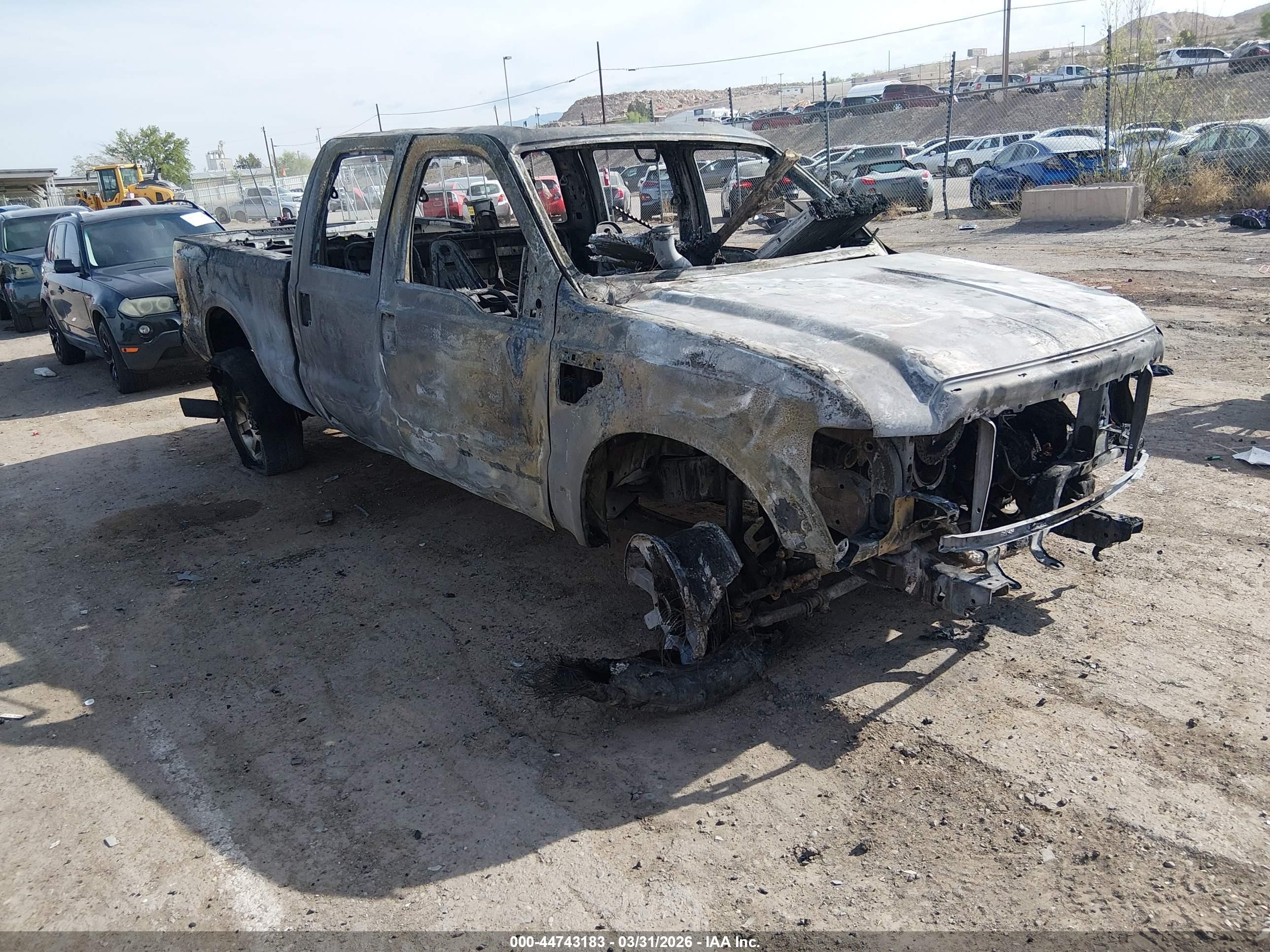 2008 Ford F-250 XL, VIN 1FTSW21R08EB54853 — Burn