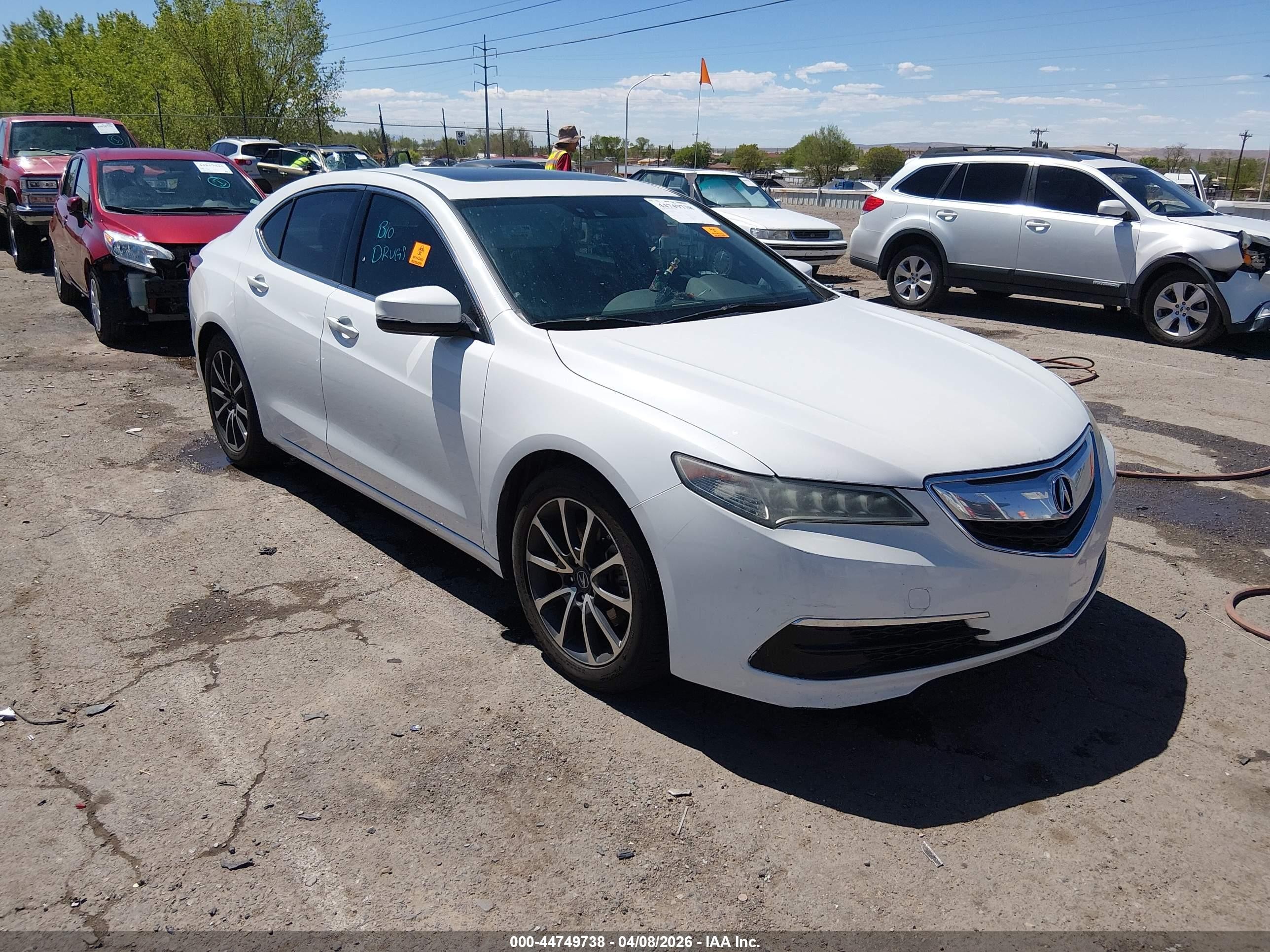 2016 Acura TLX Technology, VIN 19UUB3F58GA004514 — Biohazard / chemical