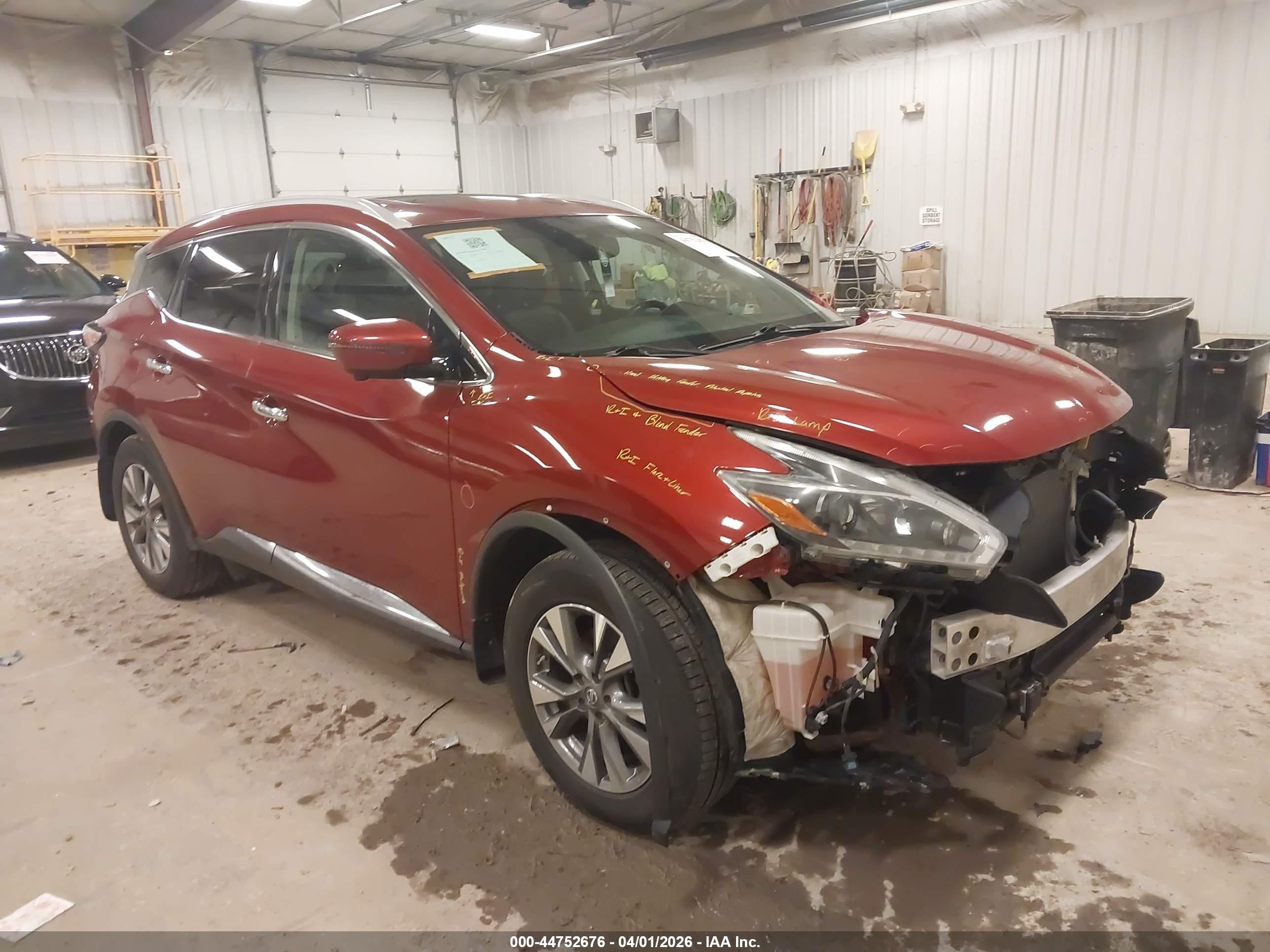 2018 Nissan Murano S, VIN 5N1AZ2MH0JN167125 — Front end