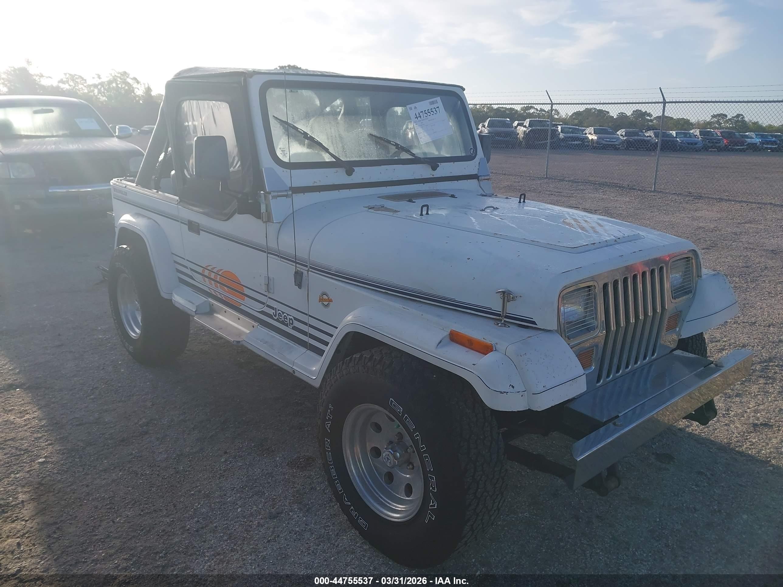 1989 Jeep Wrangler, VIN 2J4FY39T8KJ130224 — Water / flood