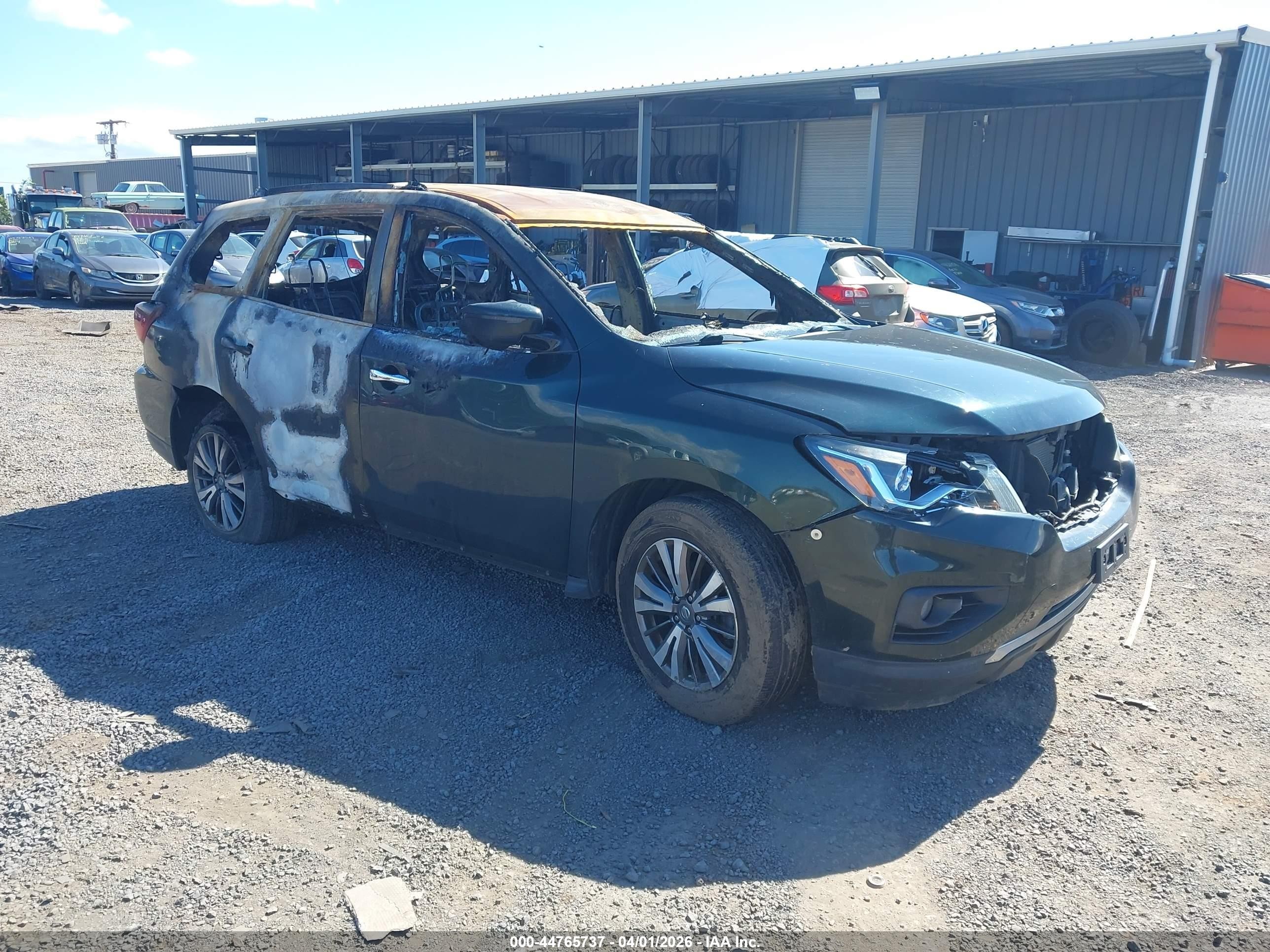 2019 Nissan Pathfinder SL, VIN 5N1DR2MN7KC582748 — Interior fire