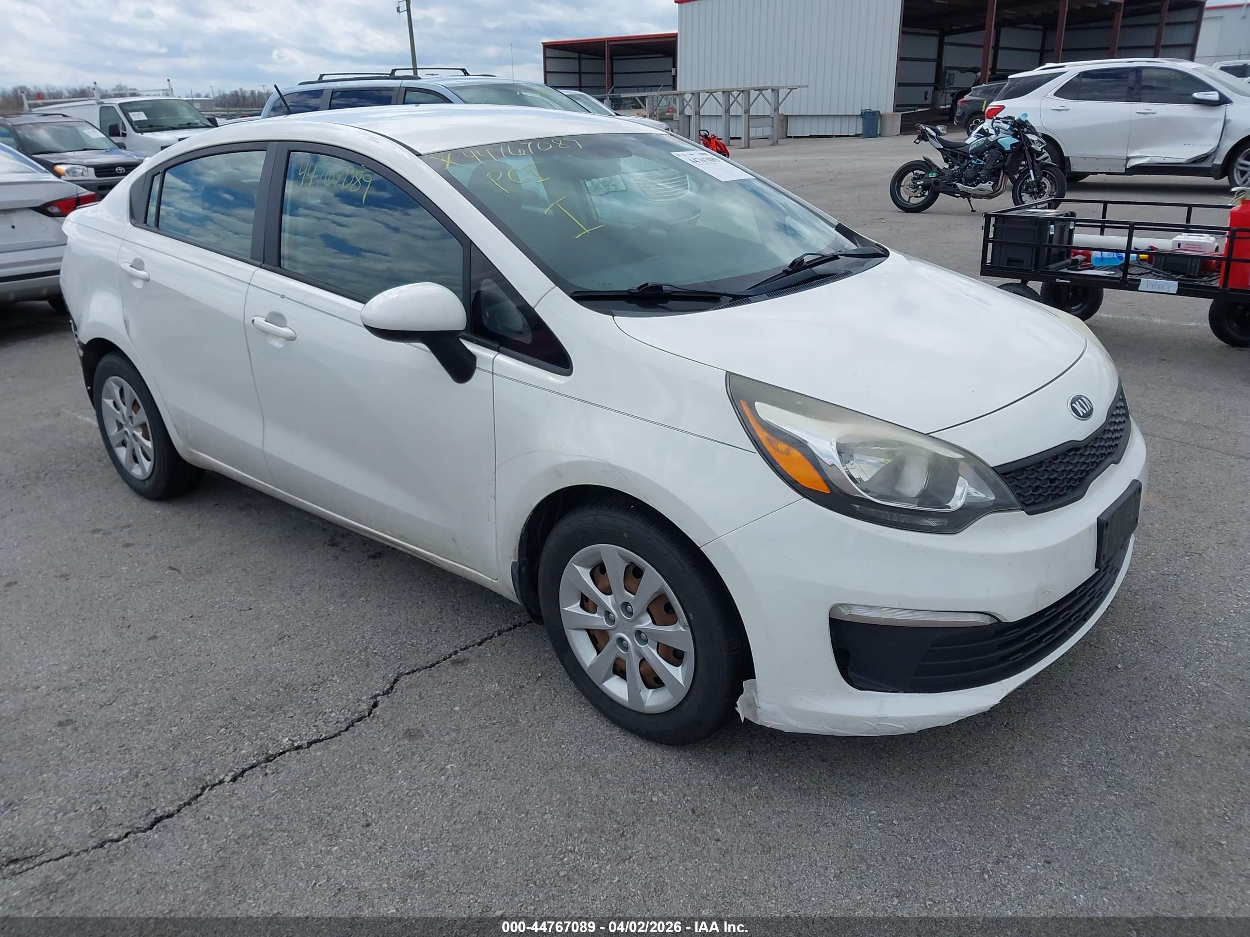 2016 Kia Rio LX, VIN KNADM4A37G6658845 — Rear end