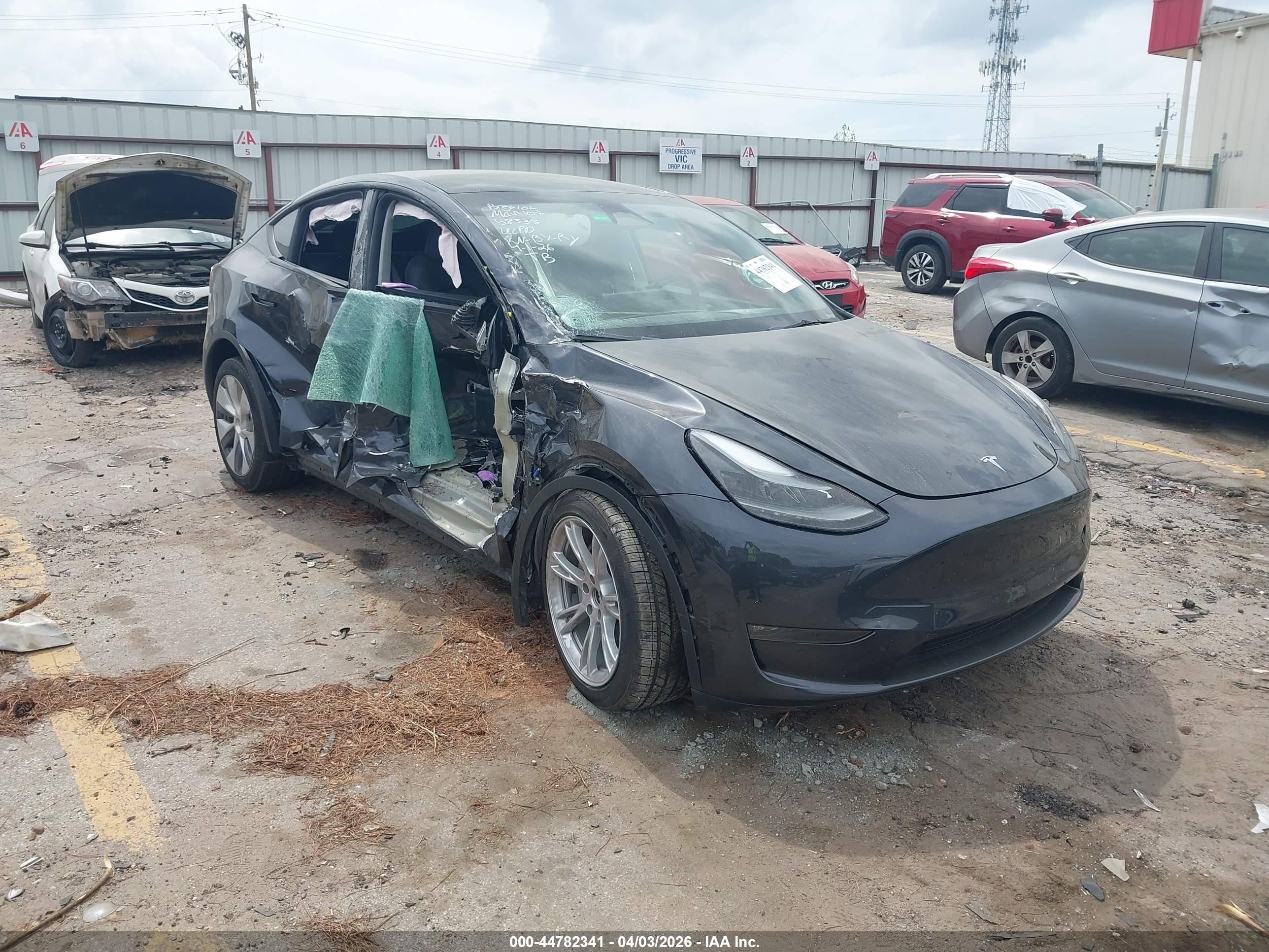 2024 Tesla Model Y Long Range, VIN 7SAYGDEE4RA254156 — Side