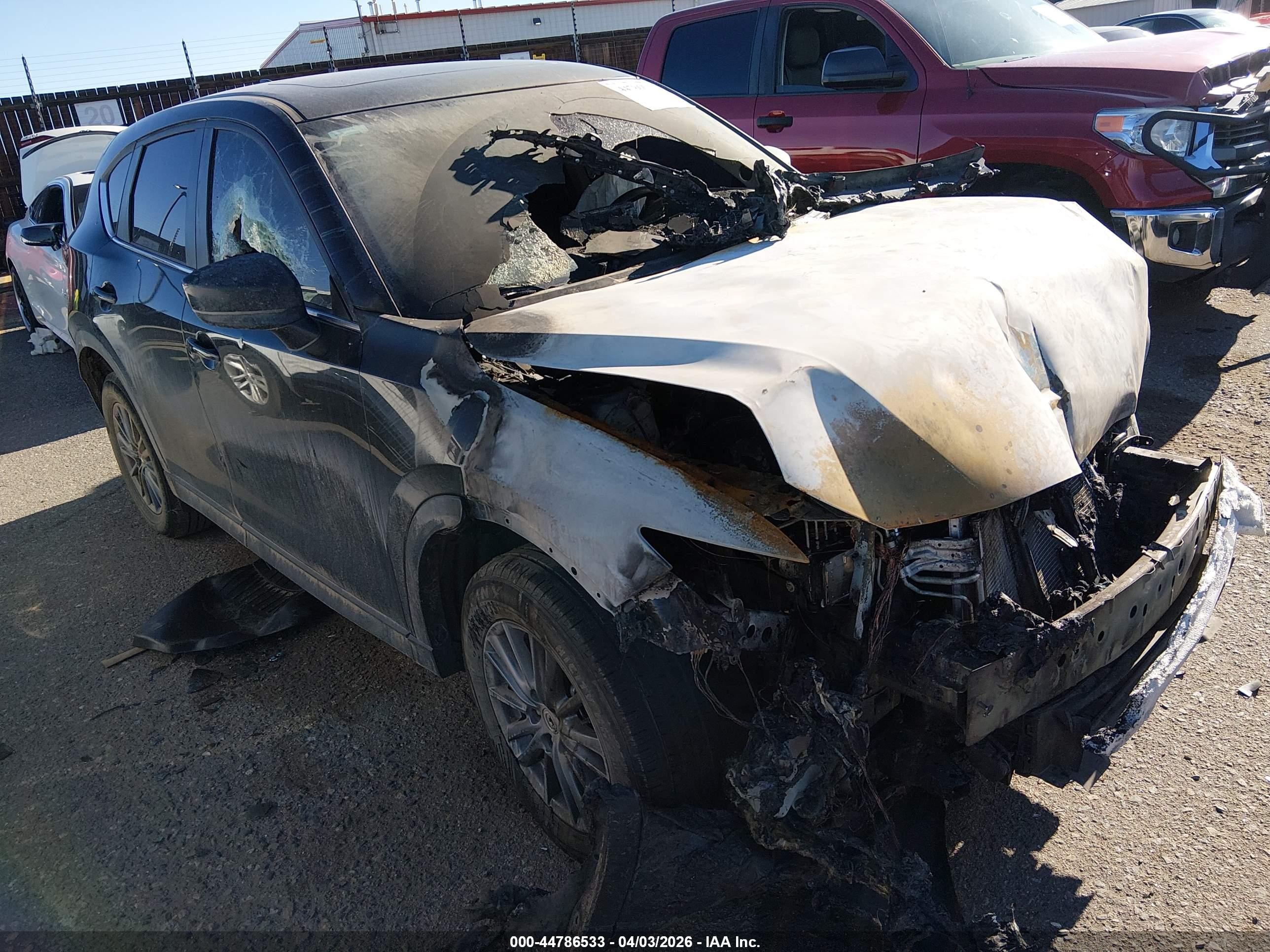 2021 Mazda CX-5 Carbon Edition, VIN JM3KFBCM5M0320154 — Engine fire