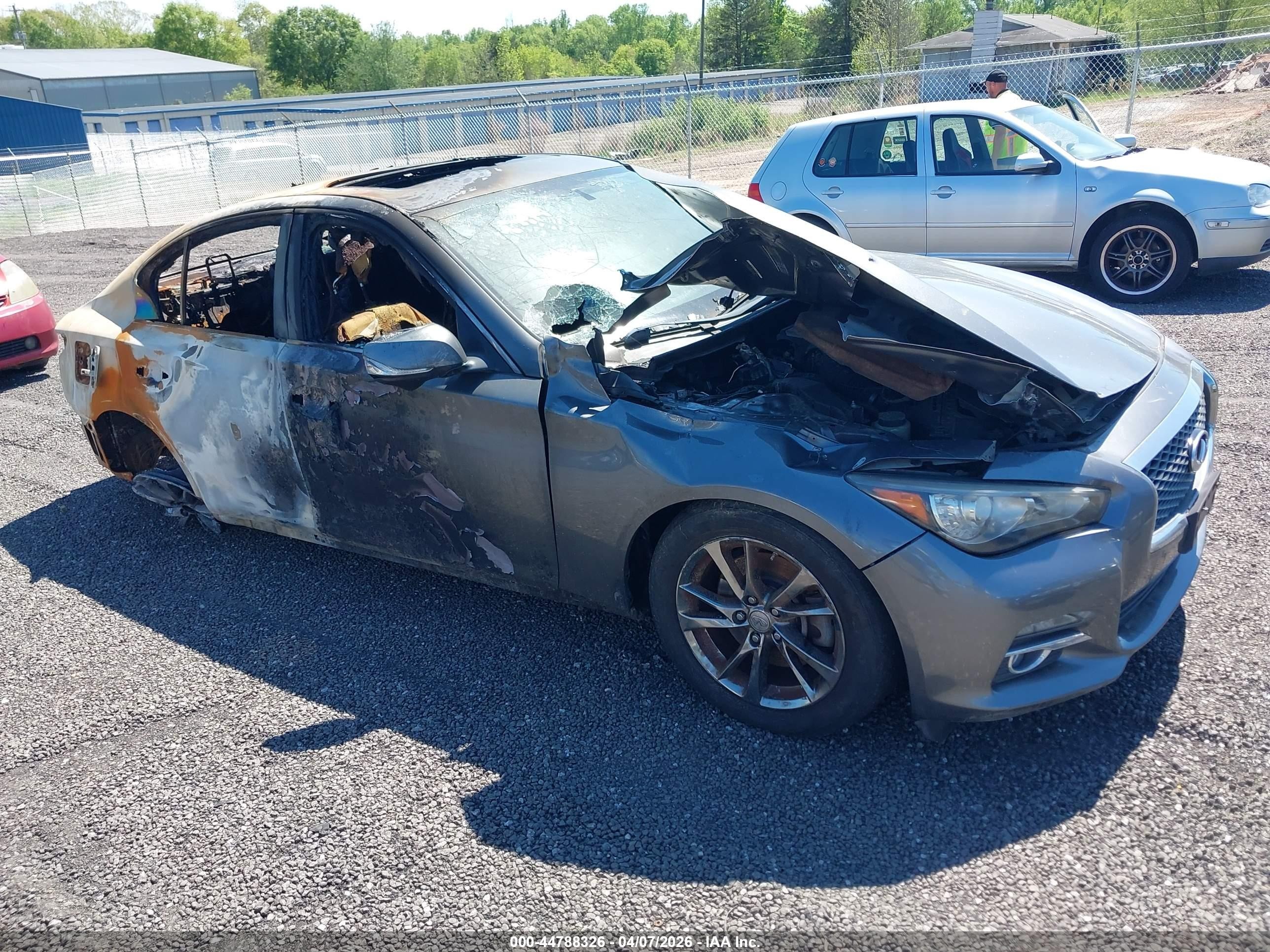 2015 Infiniti Q50, VIN JN1BV7AR2FM420394 — Burn