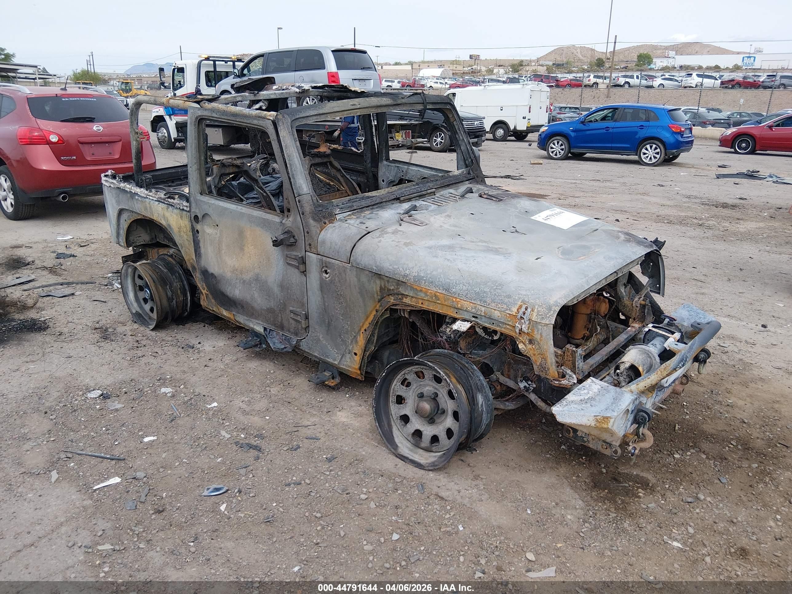 2010 Jeep Wrangler Sahara, VIN 1J4AA5D18AL222541 — Interior fire
