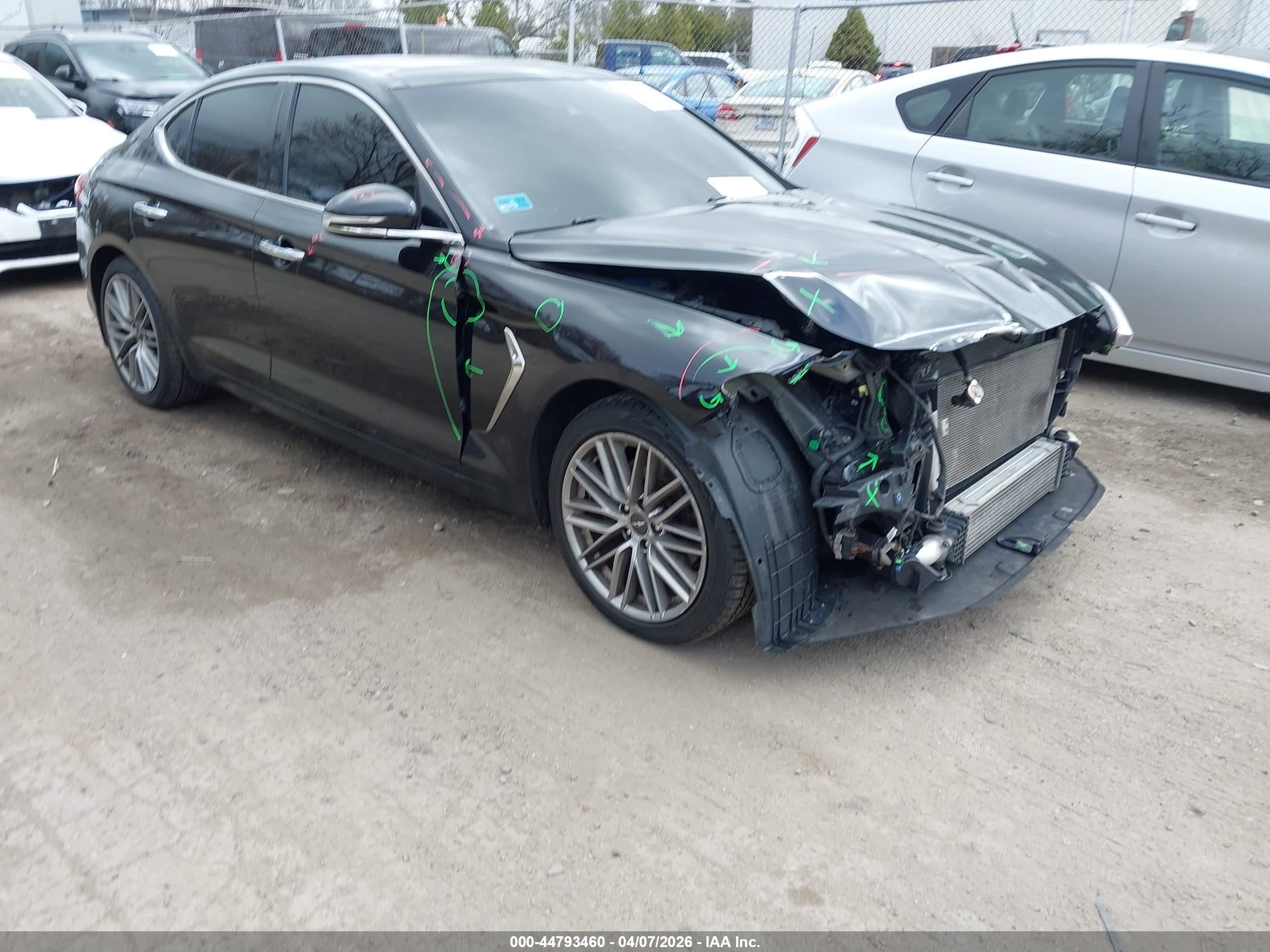 2020 Genesis G70 2.0T, VIN KMTG34LAXLU056835 — Front end