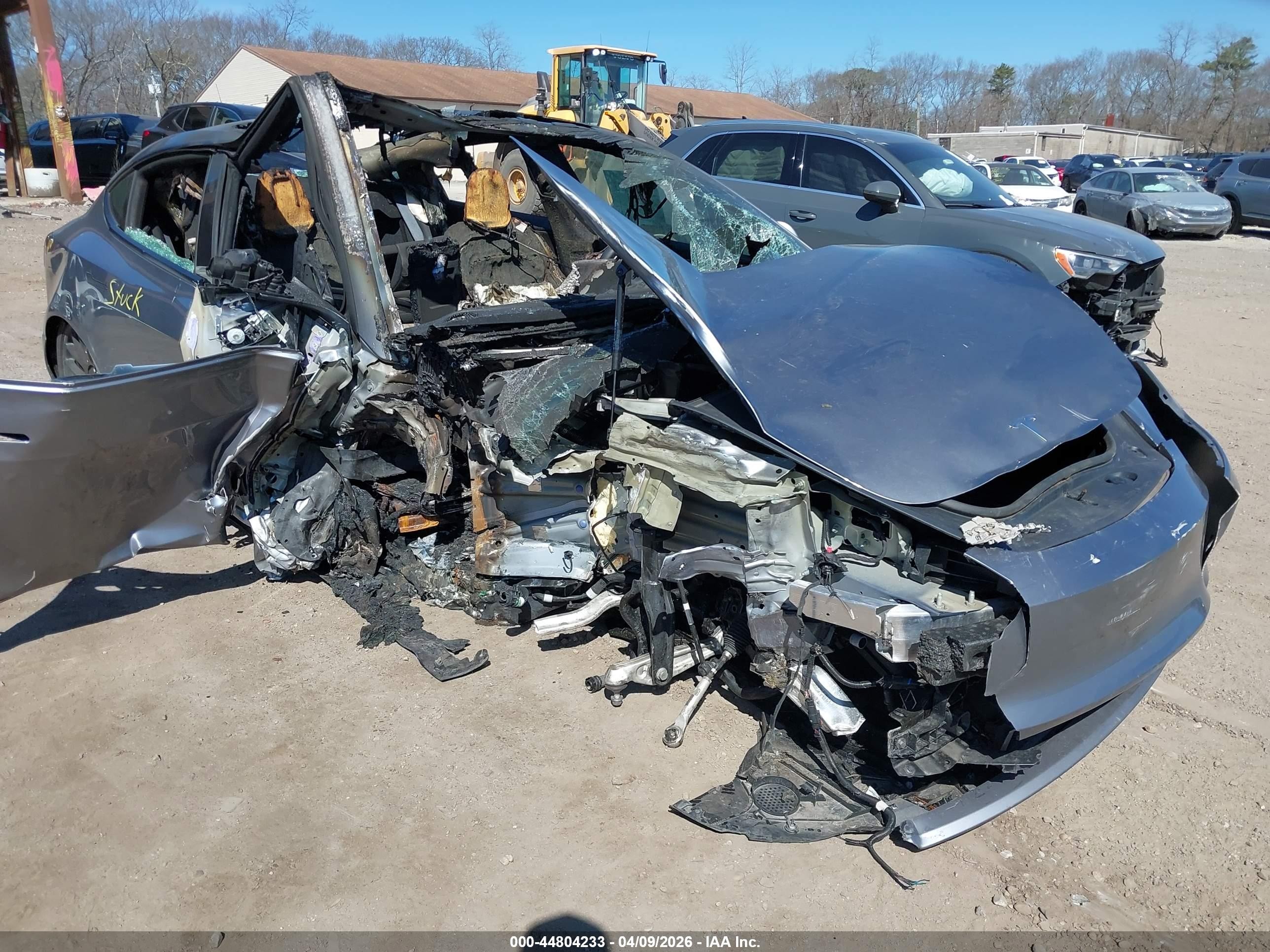 2025 Tesla Model 3 Long Range, VIN 5YJ3E1EB6SF993846 — Burn