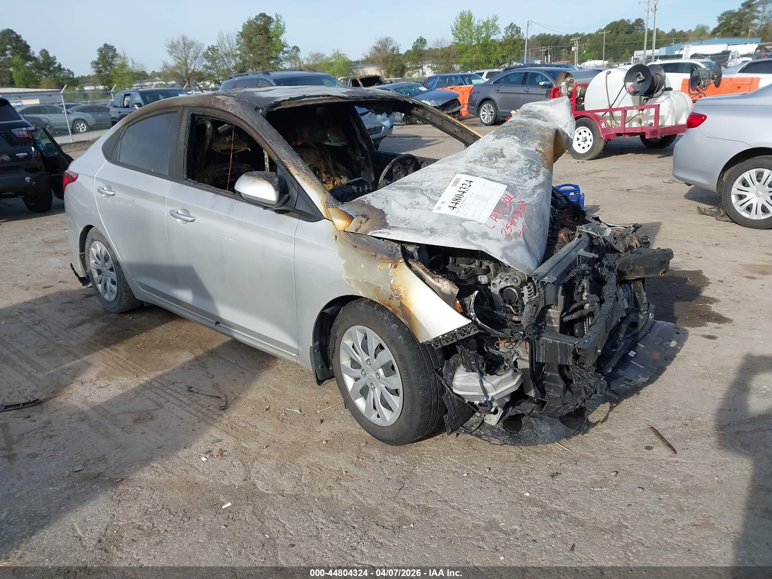 2022 Hyundai Accent SE, VIN 3KPC24A63NE158719 — Engine fire